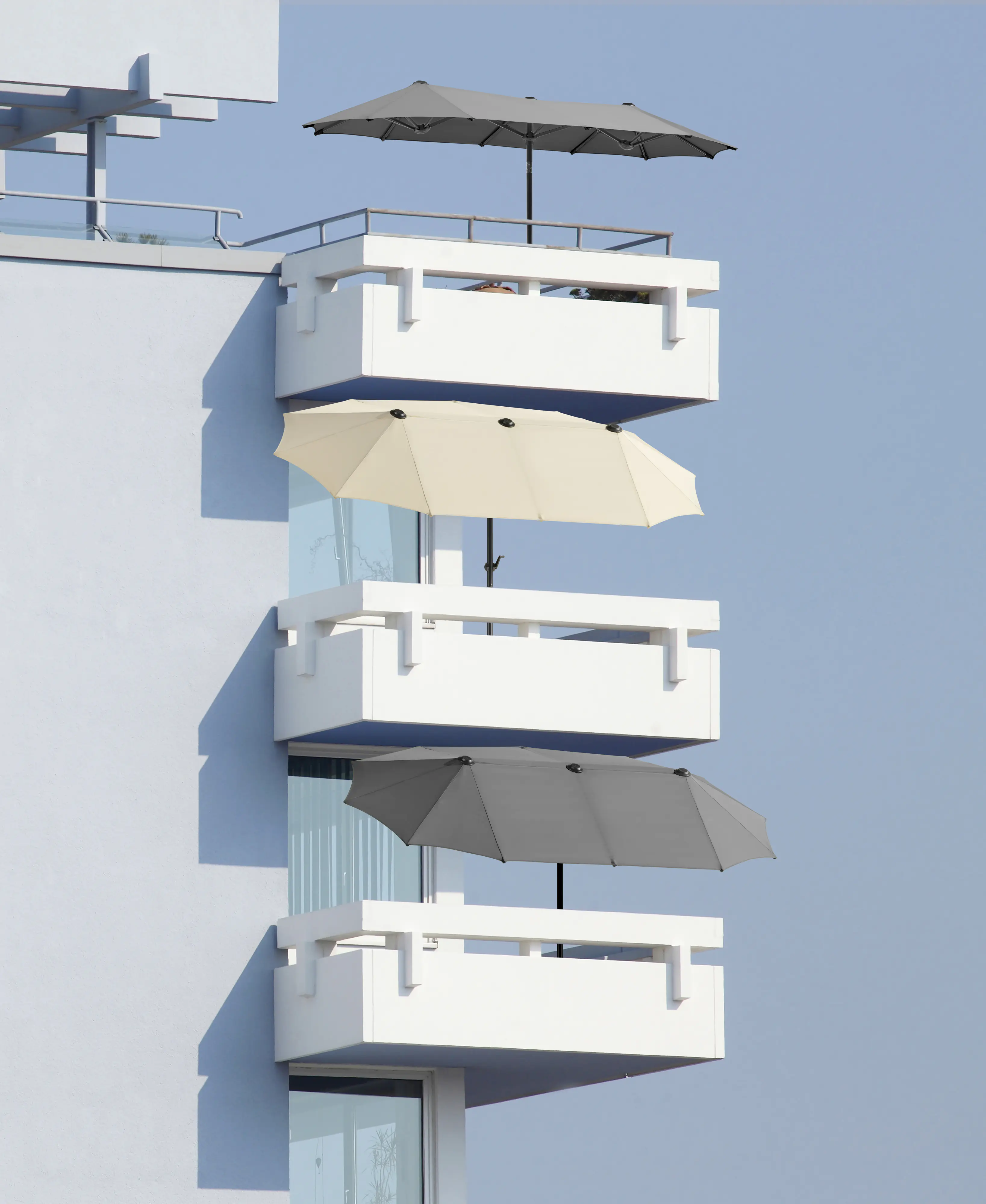 Schneider Sonnenschirm Salerno silbergrau 300 x 150 cm Schneider Sonnenschirm Salerno silbergrau 300 x 150 cm