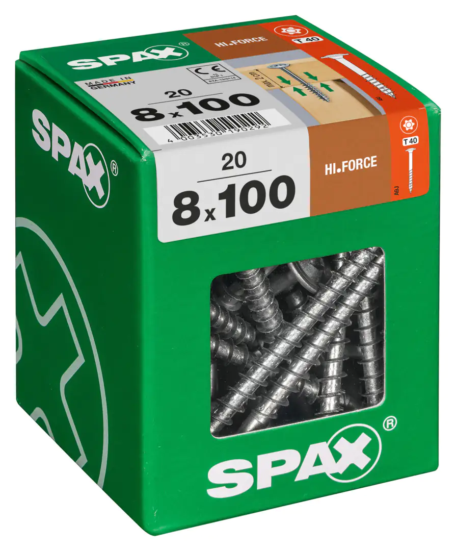 Spax Holzbauschrauben 8.0 x 100 mm TX 40 - 20 Stk.