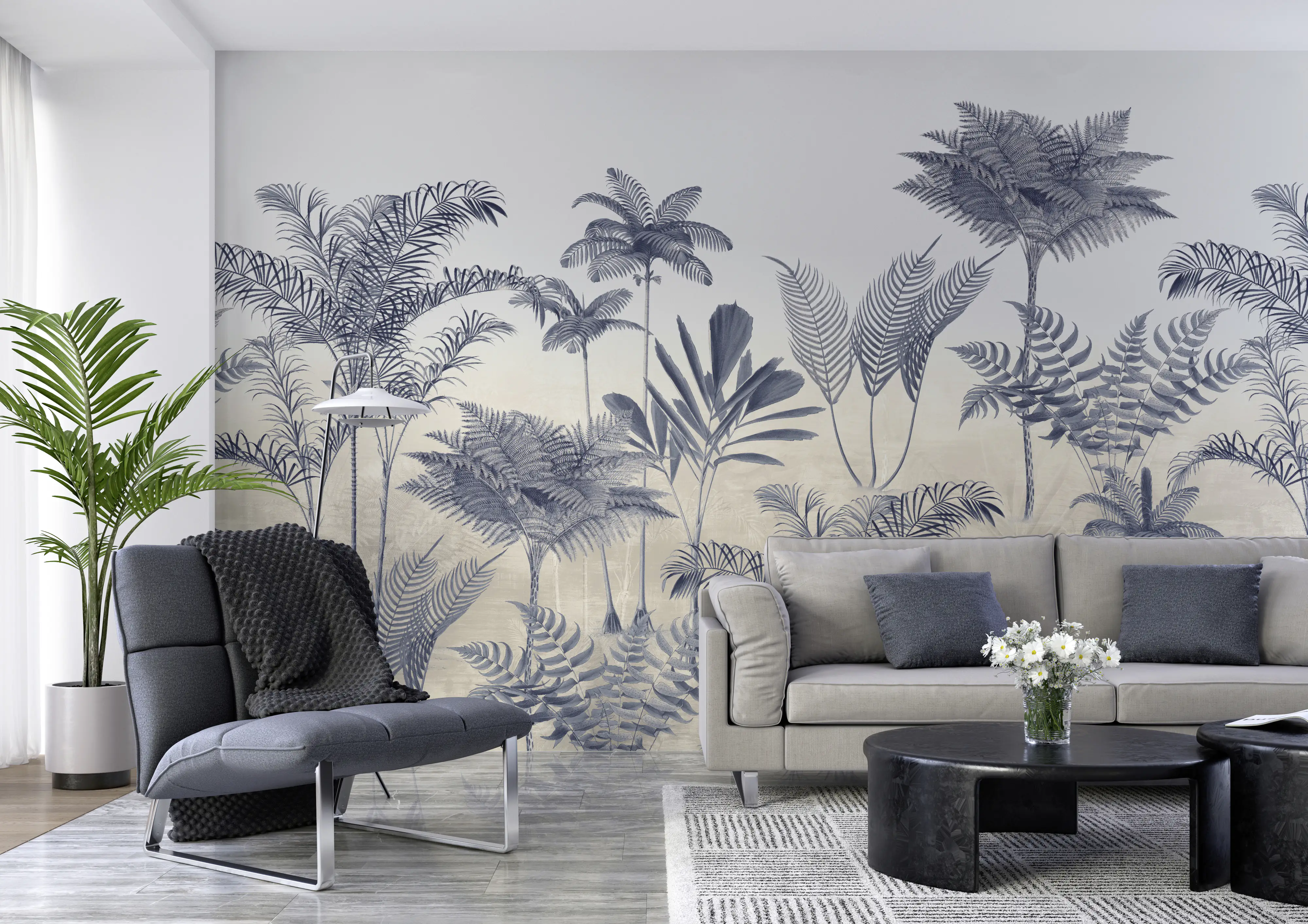 Rasch Vlies Fototapete 556247 Blau-Mittelblau Muster & Motive 2,65 m x 3,71 m