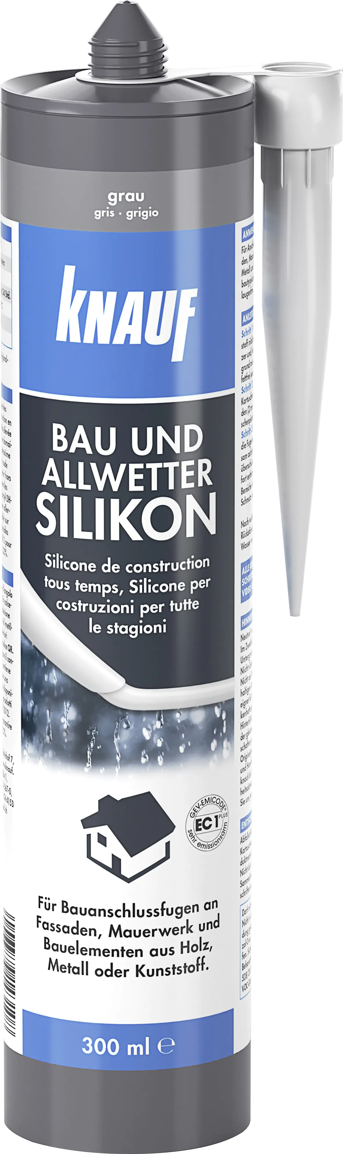 Knauf Bau- & Allwetter Silikon 300 ml grau