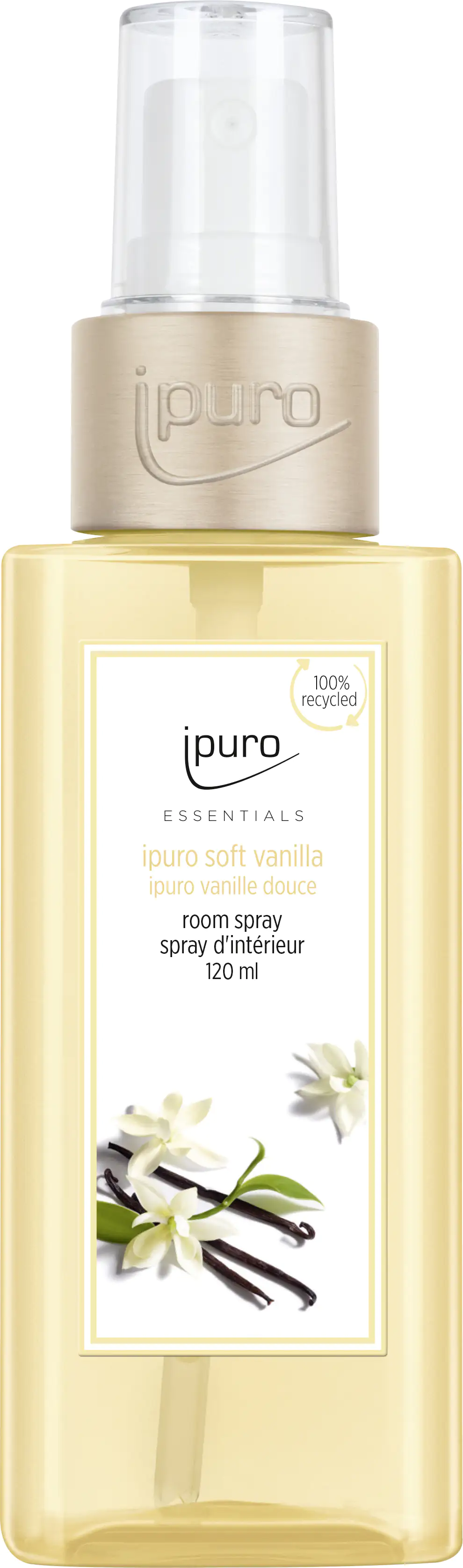 4051281982642 ipuro ESSENTIALS Raumspray soft vanilla 120 ml