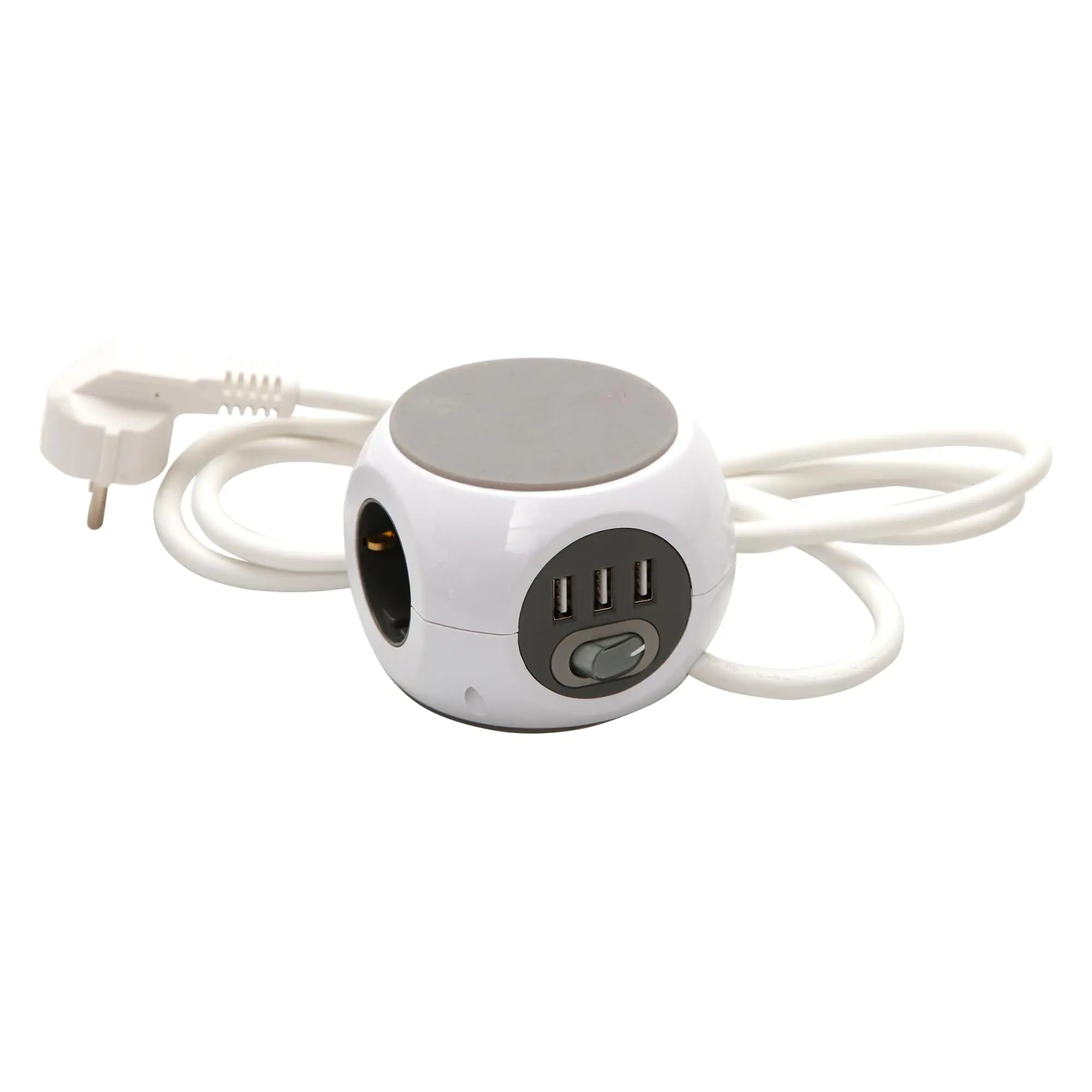 Unitec Steckdosenwürfel 3-fach 1,4m inklusive 3x USB Anschlüssen weiß