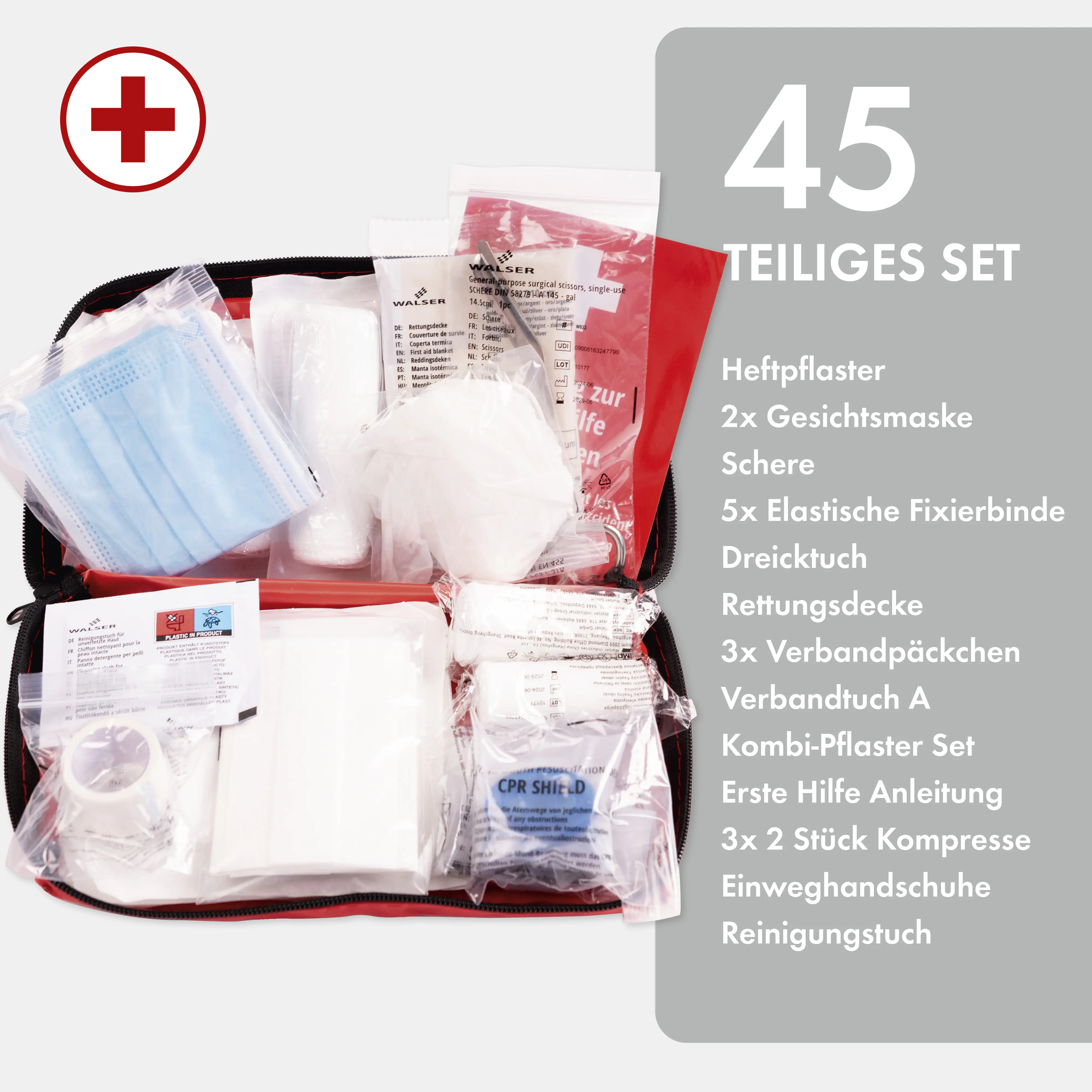 Walser KFZ Verbandstasche DIN 13164:2022  Walser KFZ Verbandstasche DIN 13164:2022