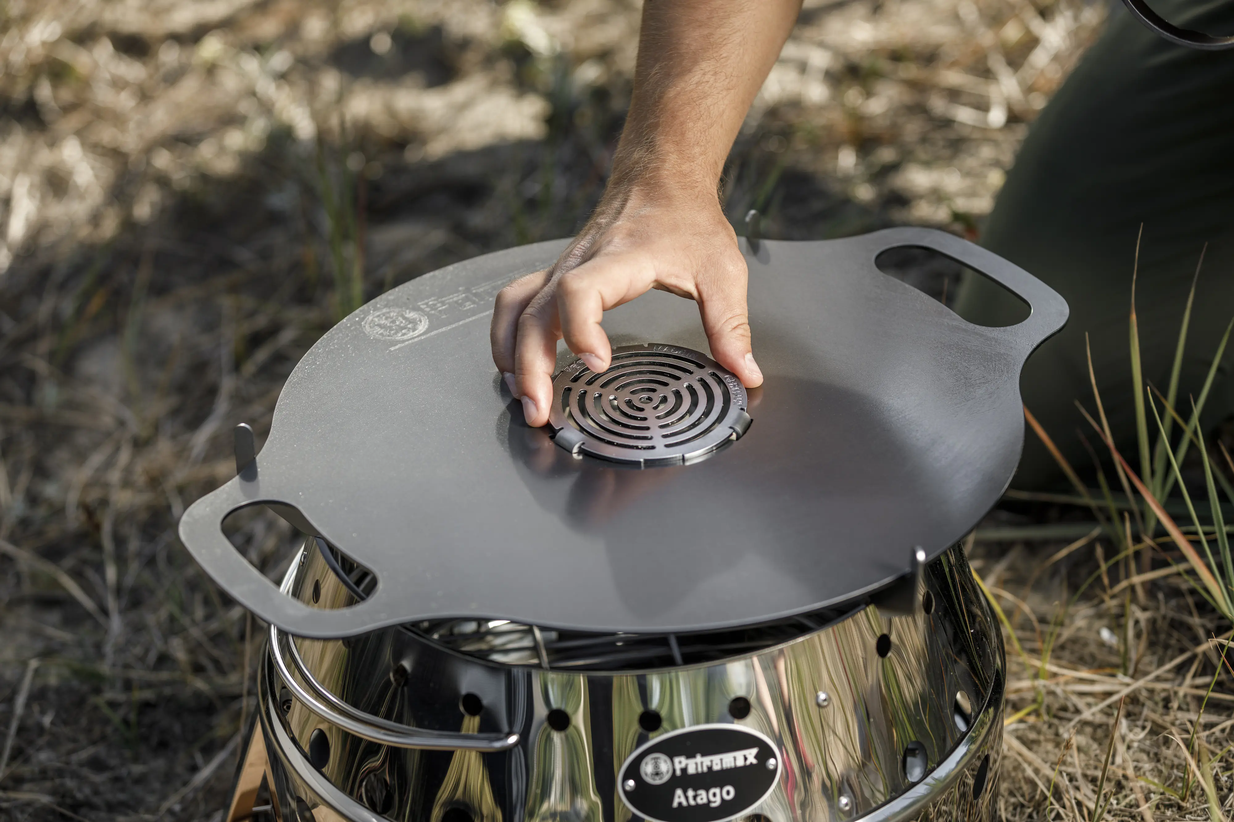 Petromax Kochaufsatz für Atago Grillplatte Gusseisen 2,5 x 10,8 cm