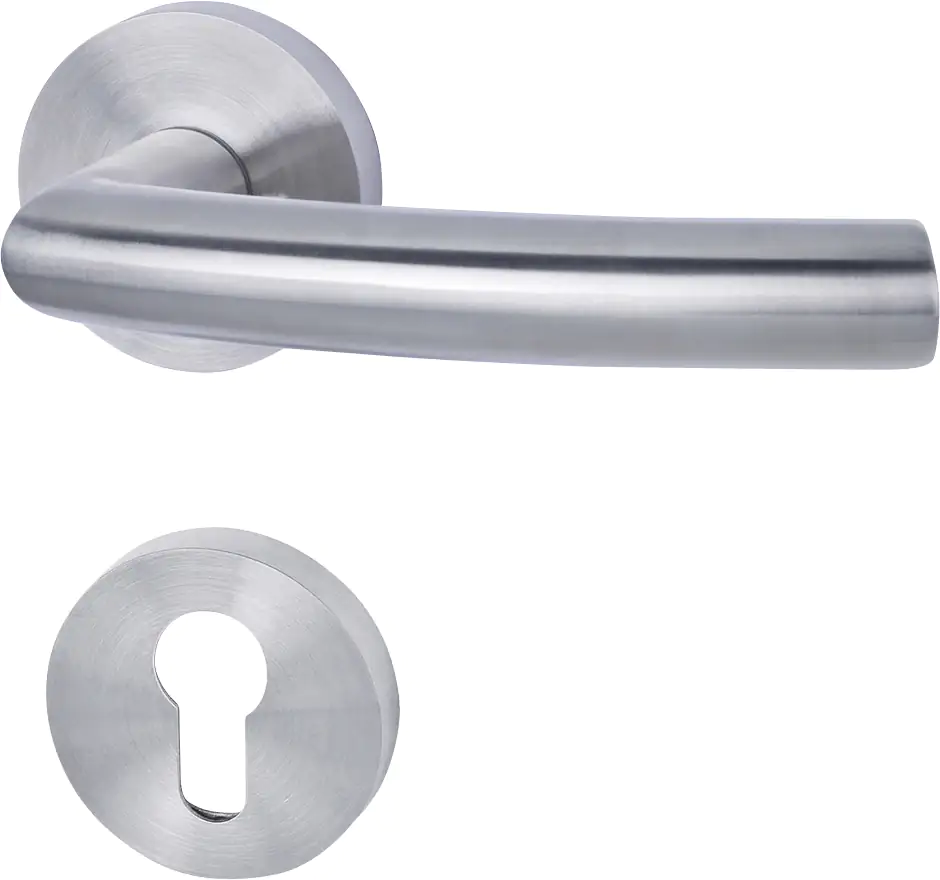 Alpertec PZ-Rosettengarnitur Fair II Drücker/Drüceker Edelstahl silber