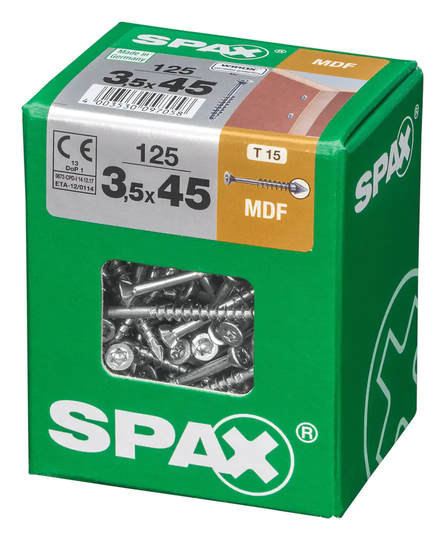 Spax Faserplattenschrauben 3.5 x 45 mm TX 15 - 125 Stk.