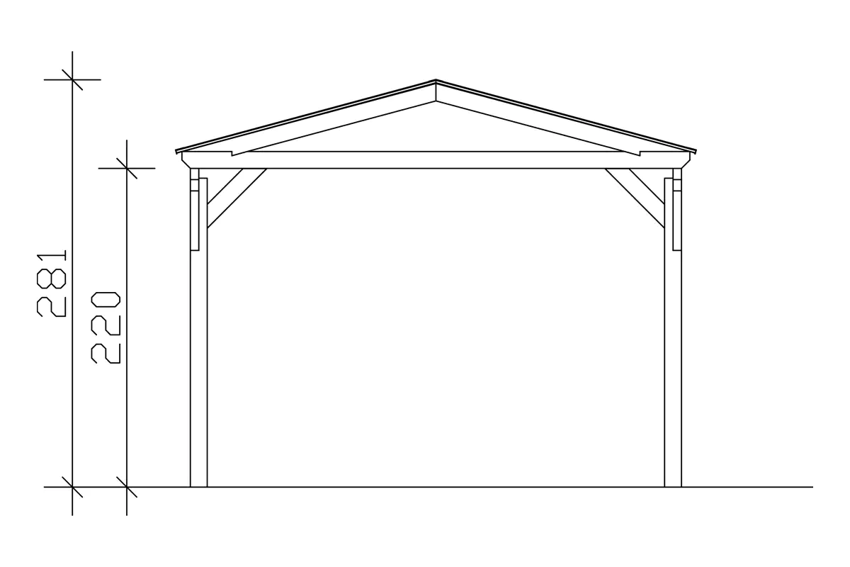 SKAN HOLZ Carport Westerwald 362 x 541 cm, lasiert in Weiß