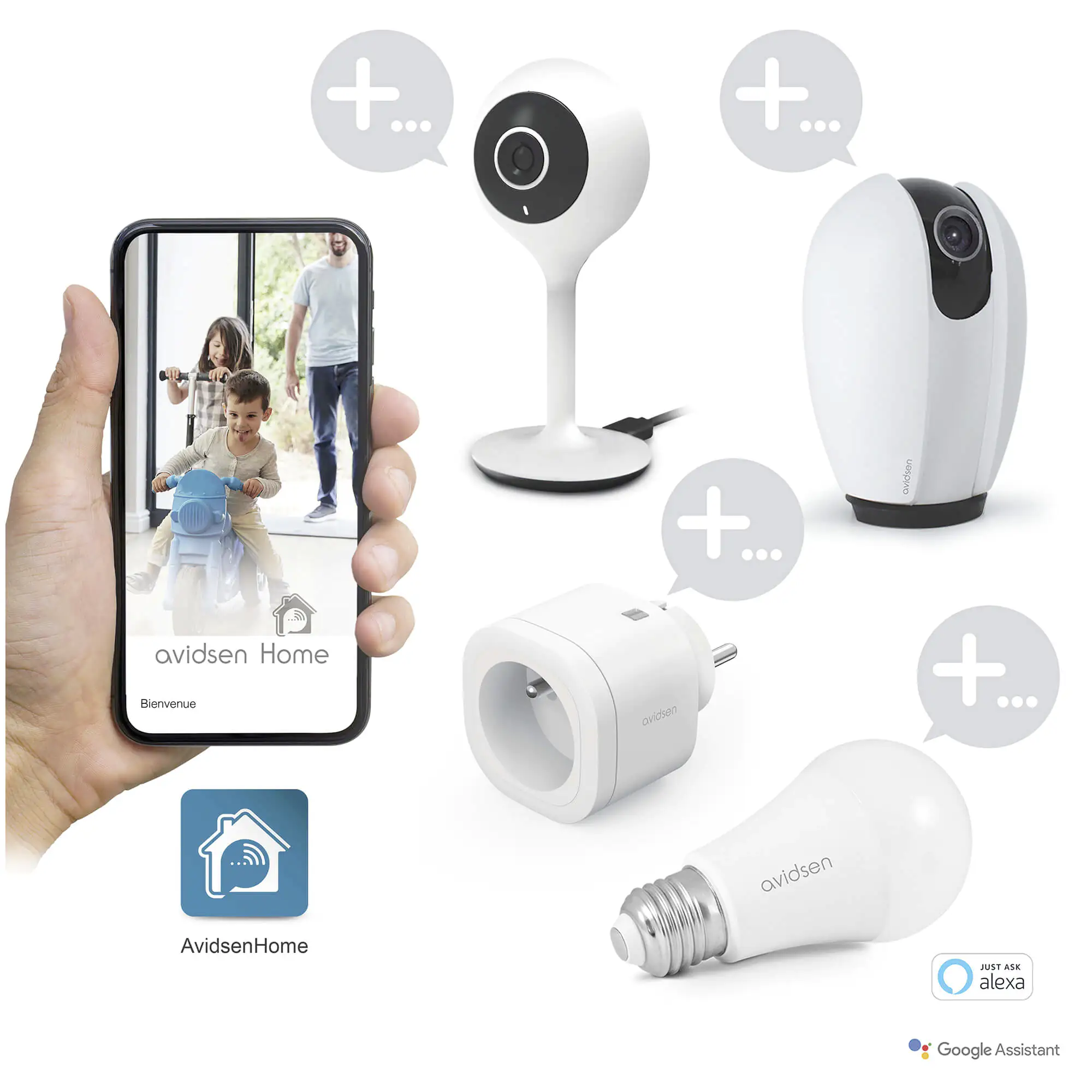 3345111270056_2577729 Avidsen LED Außen Wandleuchte ComeCam WLAN, IP, Kamera, Alexa kompatibel