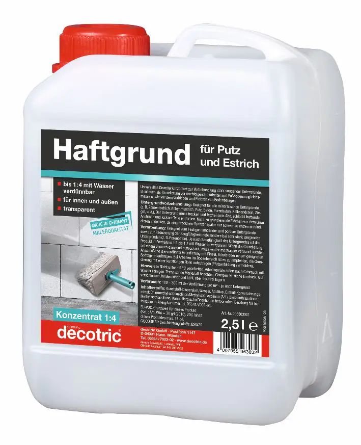 Decotric Putz- und Haftgrund 2,5L transparent Decotric Putz- und Haftgrund 2,5L transparent