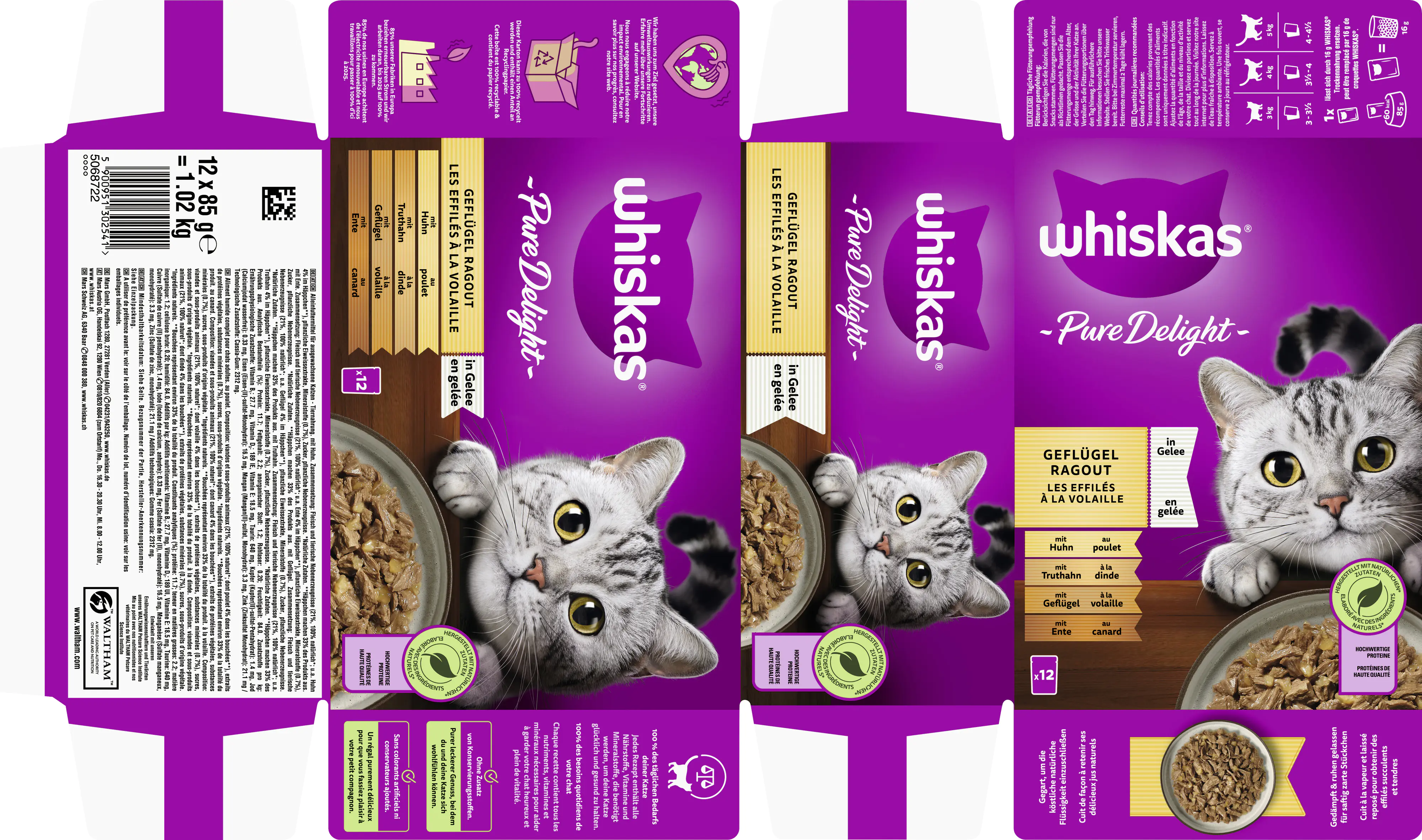 Whiskas Multipack Pure Delight Geflügelragout Katzenfutter 12 x 85 g Whiskas Multipack Pure Delight Geflügelragout Katzenfutter 12 x 85 g