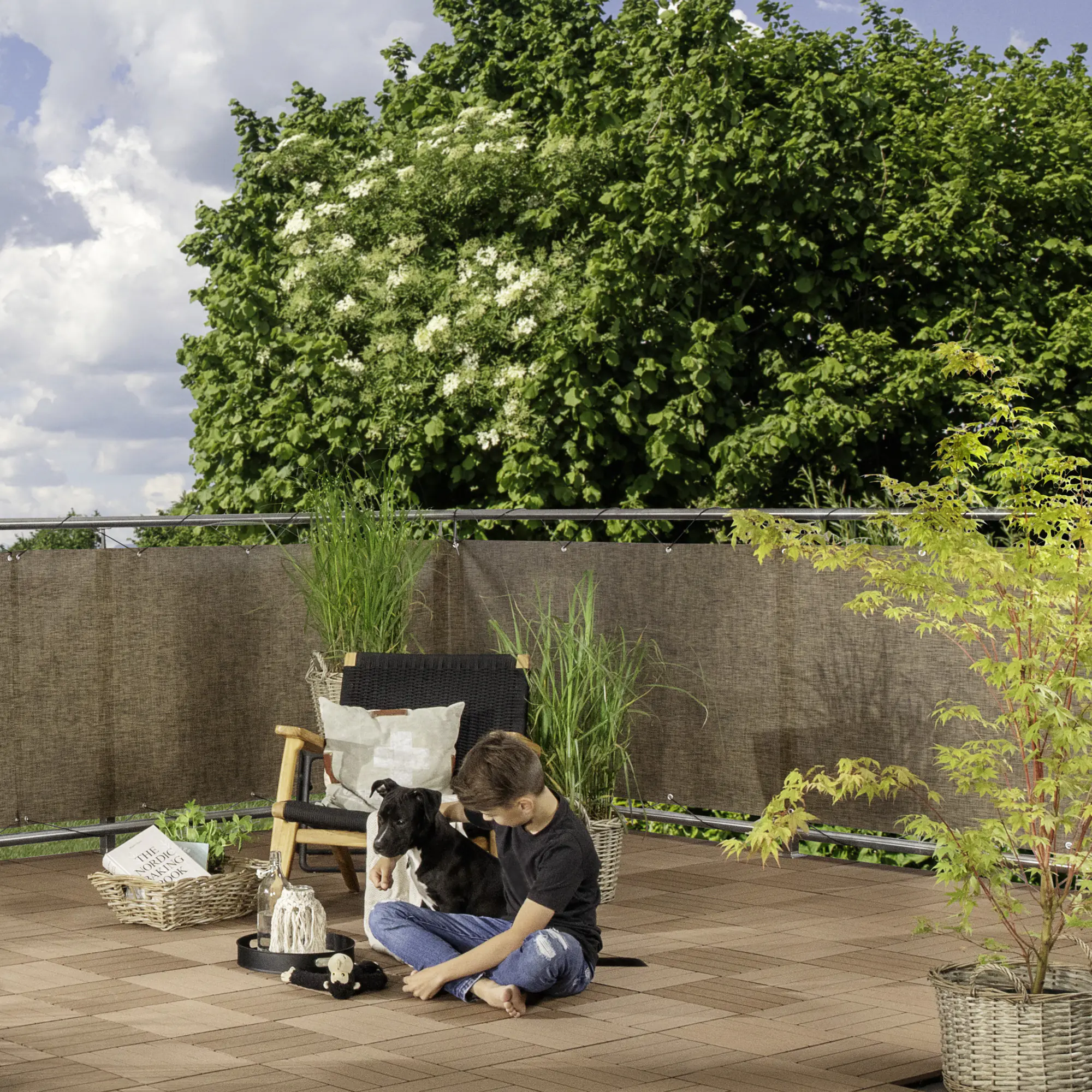 Windhager Balkonsichtschutz Aeris 0,9 x 5 m Wenge