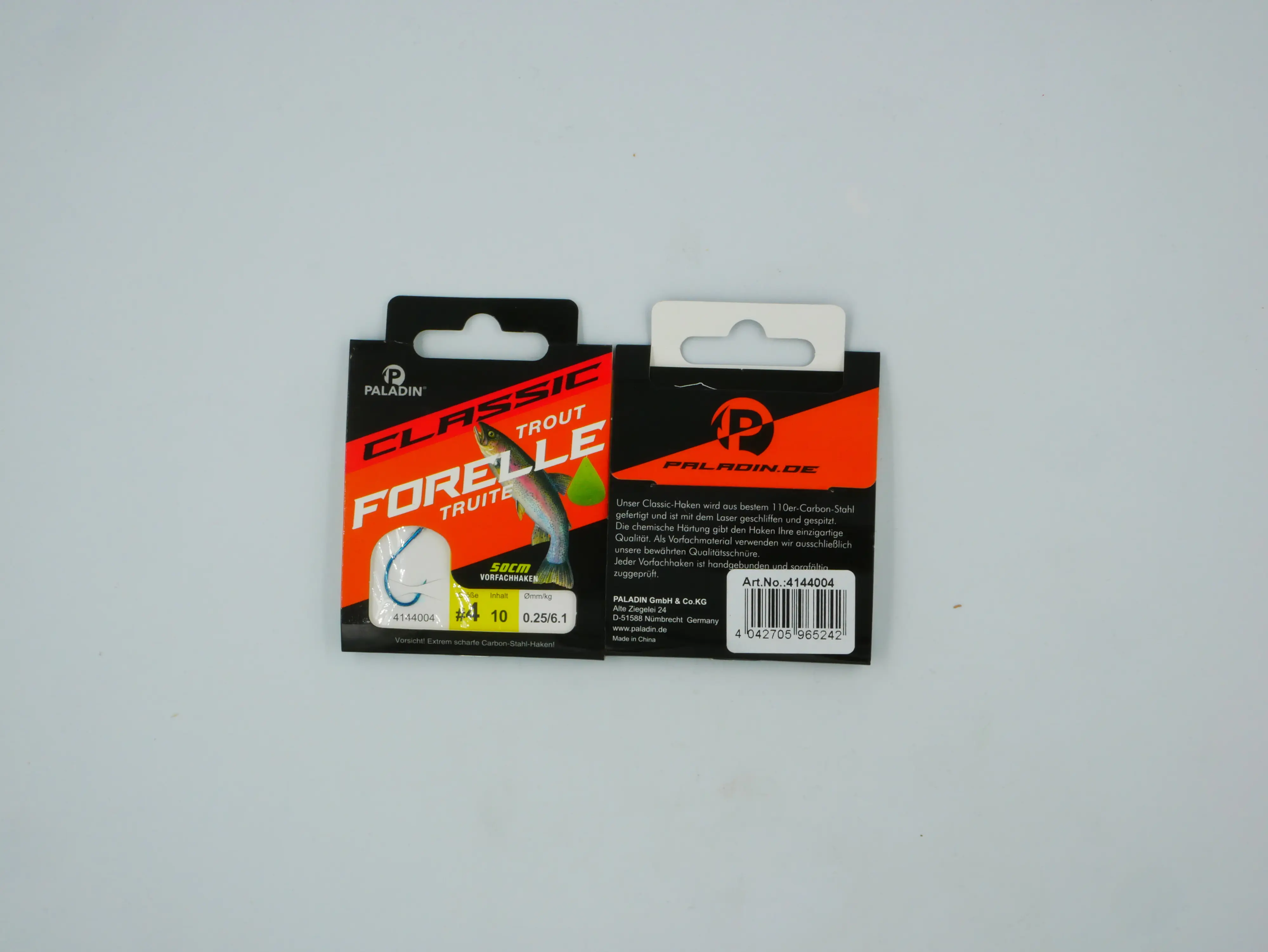 Paladin Forellenhaken gebunden Größe 6  50 cm 10 Stück blau carbon stahl