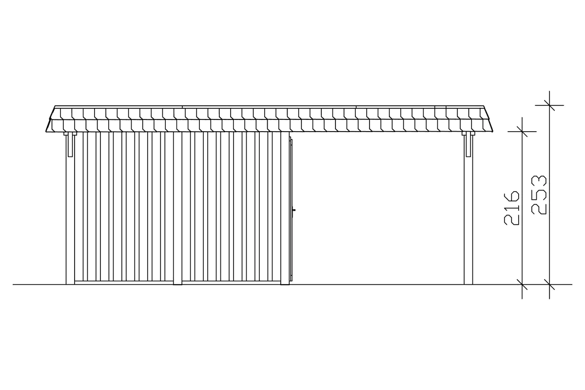 4018211026326_05 SKAN HOLZ Carport Wendland mit Abstellraum 630 x 879 cm mit EPDM-Dach