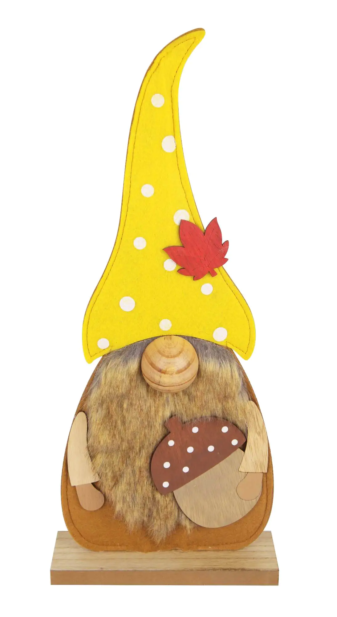 TrendLine Dekofigur Wichtel Filz 46,5 x 20 cm braun gelb