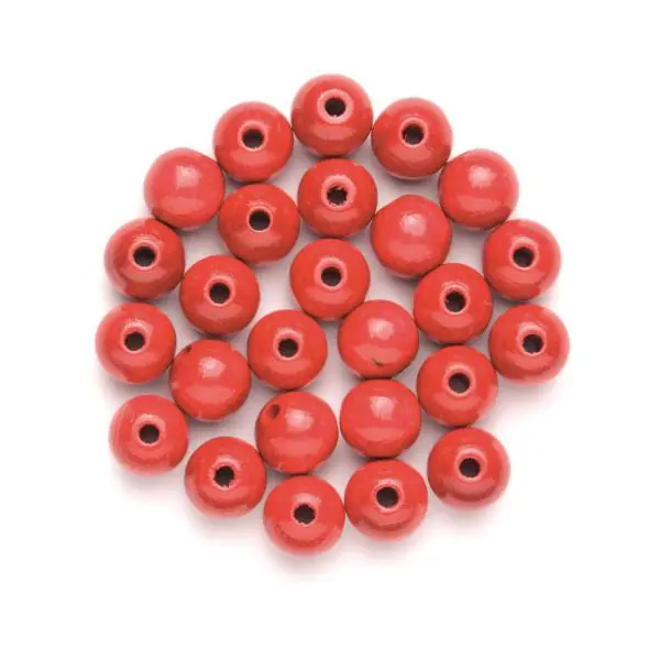 Glorex Holzperle karminrot 12 mm - 28 Stück