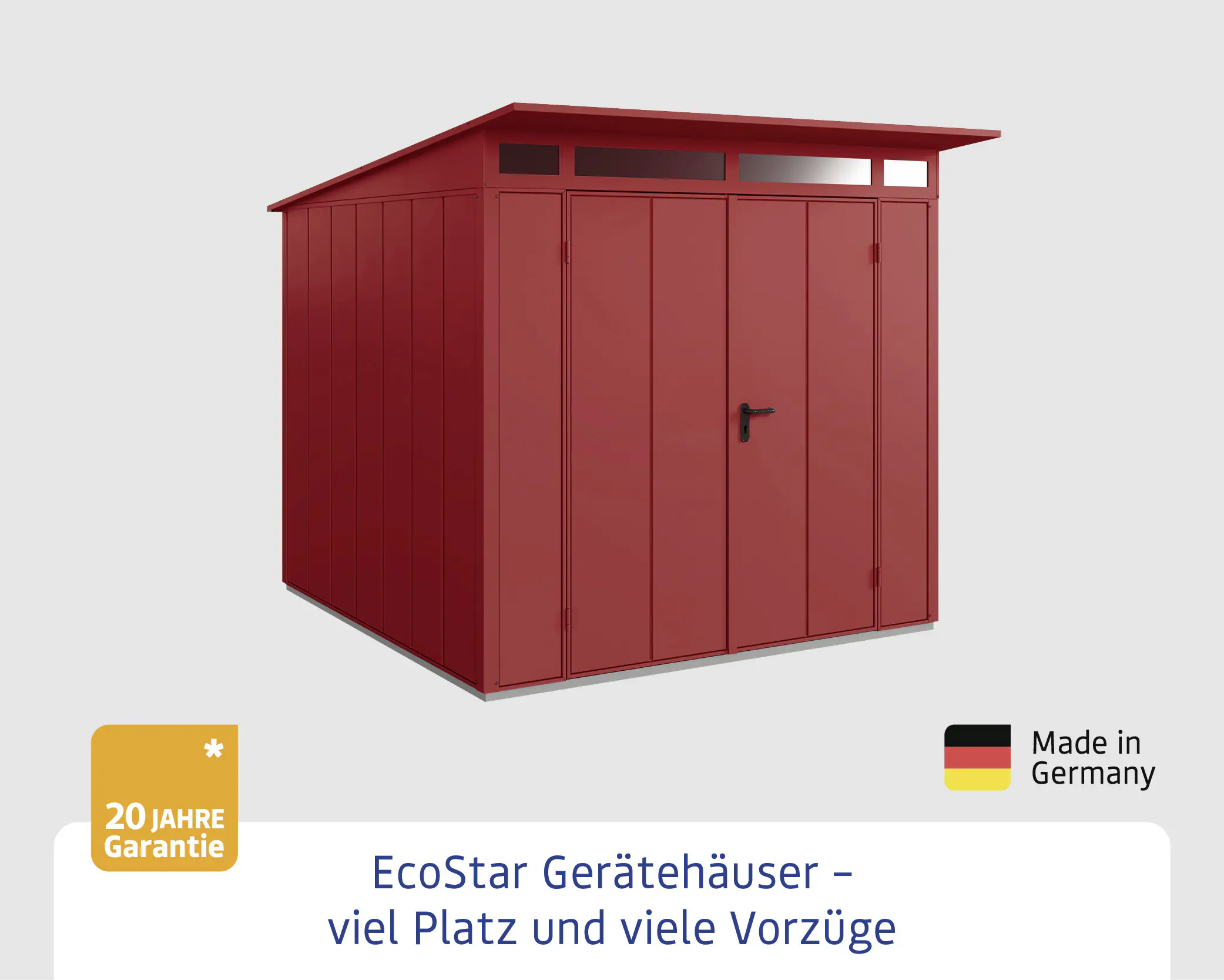 EcoStar Gerätehaus Elegant-P Typ 2 purpurrot 247,9 x 283,4 x 232,3 cm