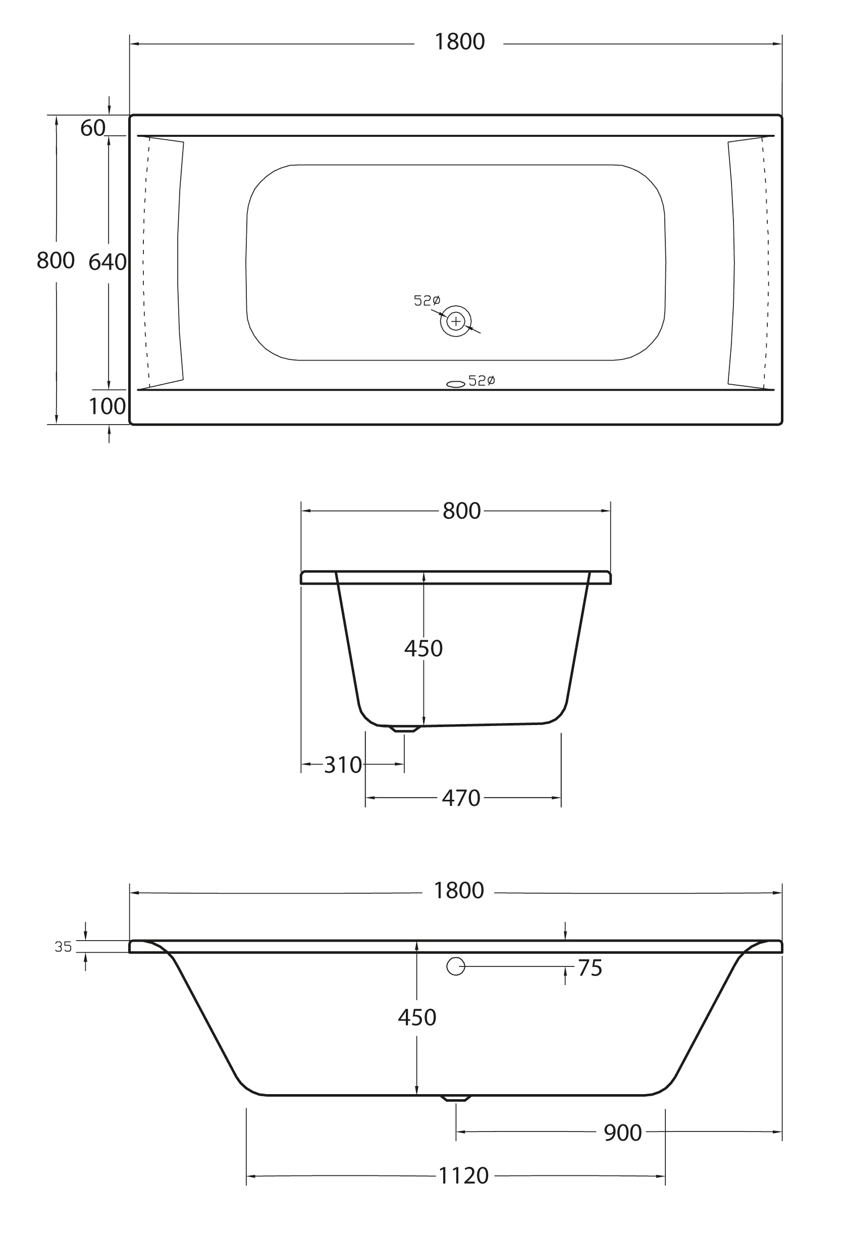Ottofond Whirlpool-Badewannen-Komplettset Rosa 180 cm mit Armatur S2000