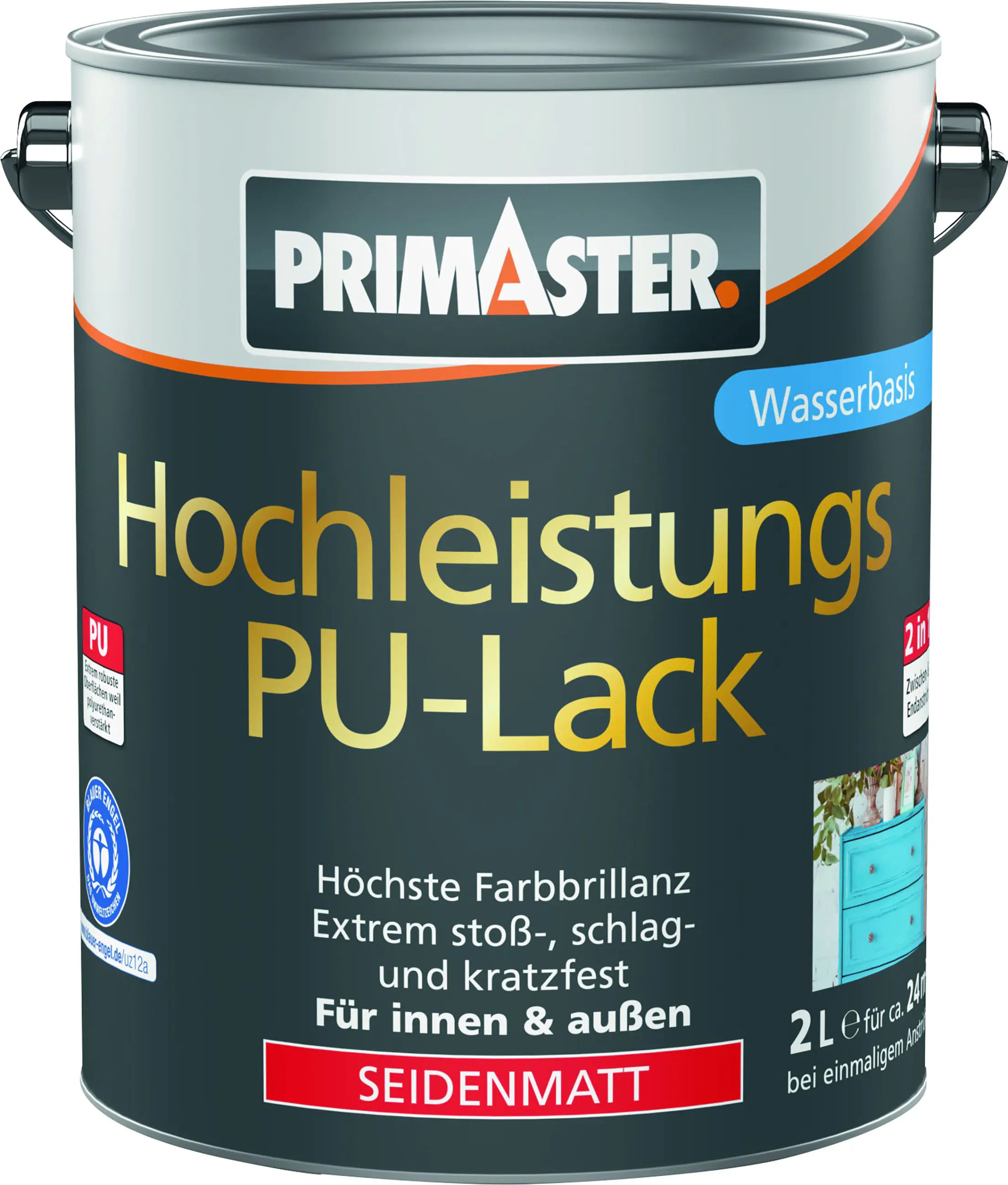 Primaster Hochleistungs PU-Lack cremeweiß seidenmatt 2 L Primaster Hochleistungs PU-Lack cremeweiß seidenmatt 2 L