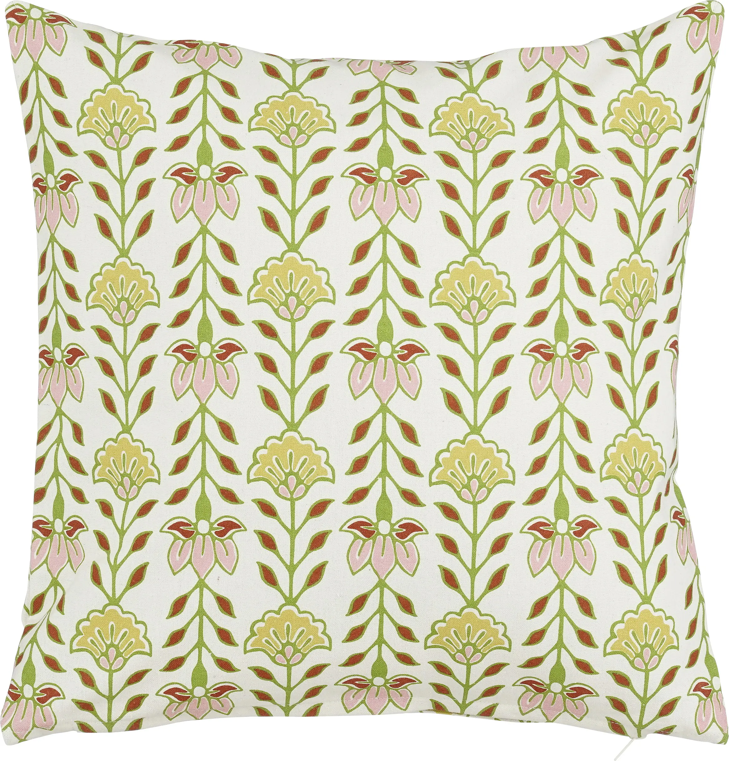 Mica Decorations Kissen Corina mit Blumenmotiv 45 x 45 cm offwhite/grün