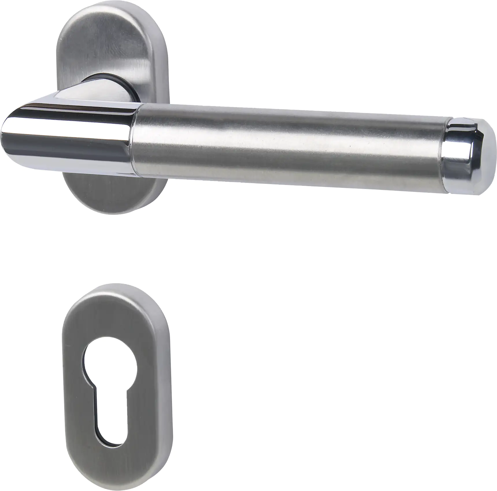 Alpertec Rosetten-Halbgarnitur Cork links Edelstahl silber