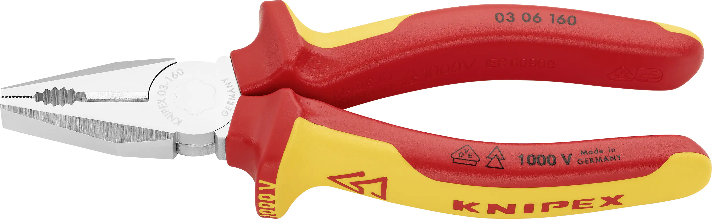 Knipex Kombizange 160 mm VDE verchromt Mehrkomponenten Hülle