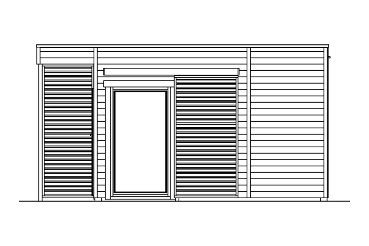 SKAN HOLZ Gartenhaus Tokio 4 402 x 402 cm natur mit Fußboden, einschalig