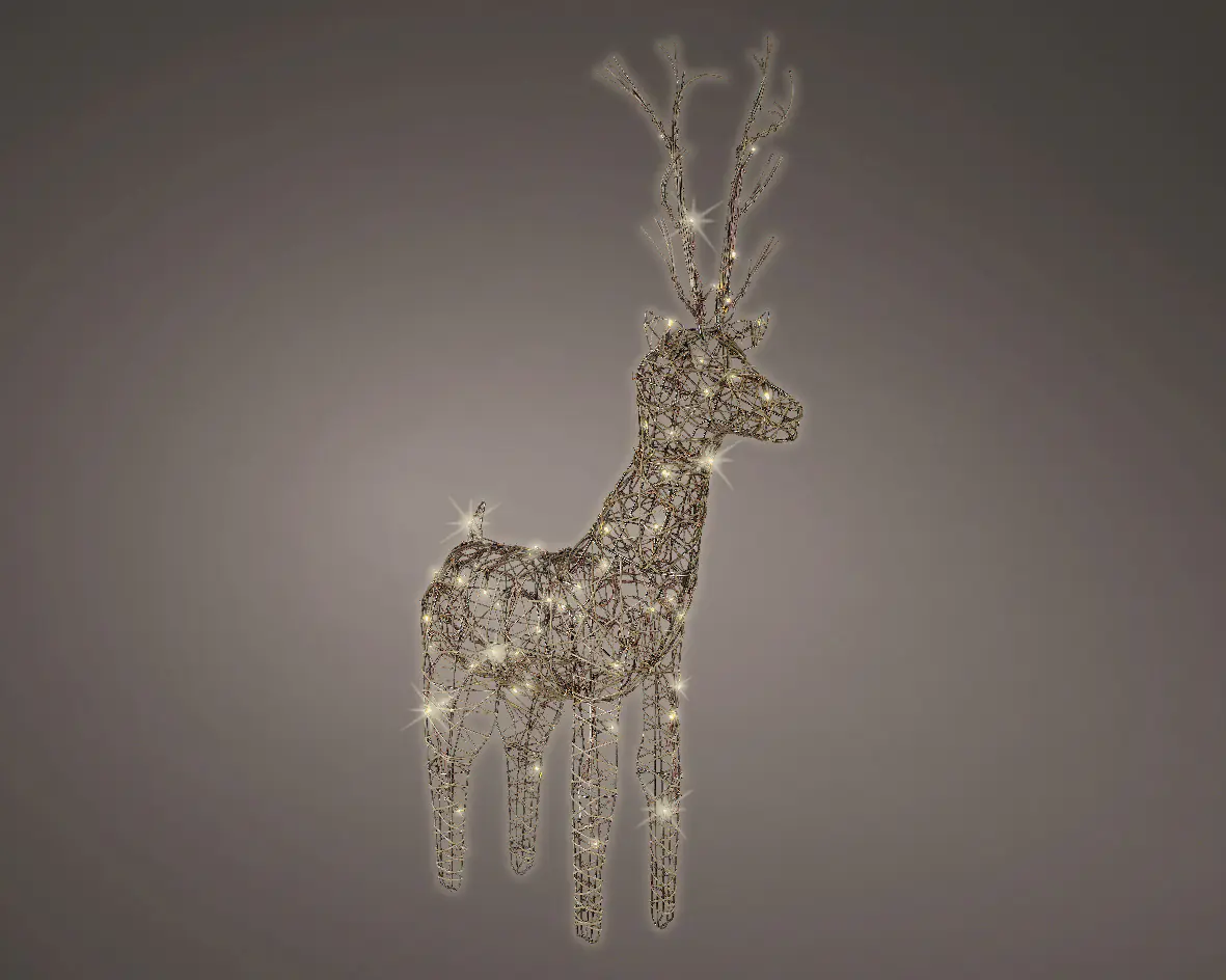 Kaemingk LED Hirsch mit 48 Lichter 69 cm braun