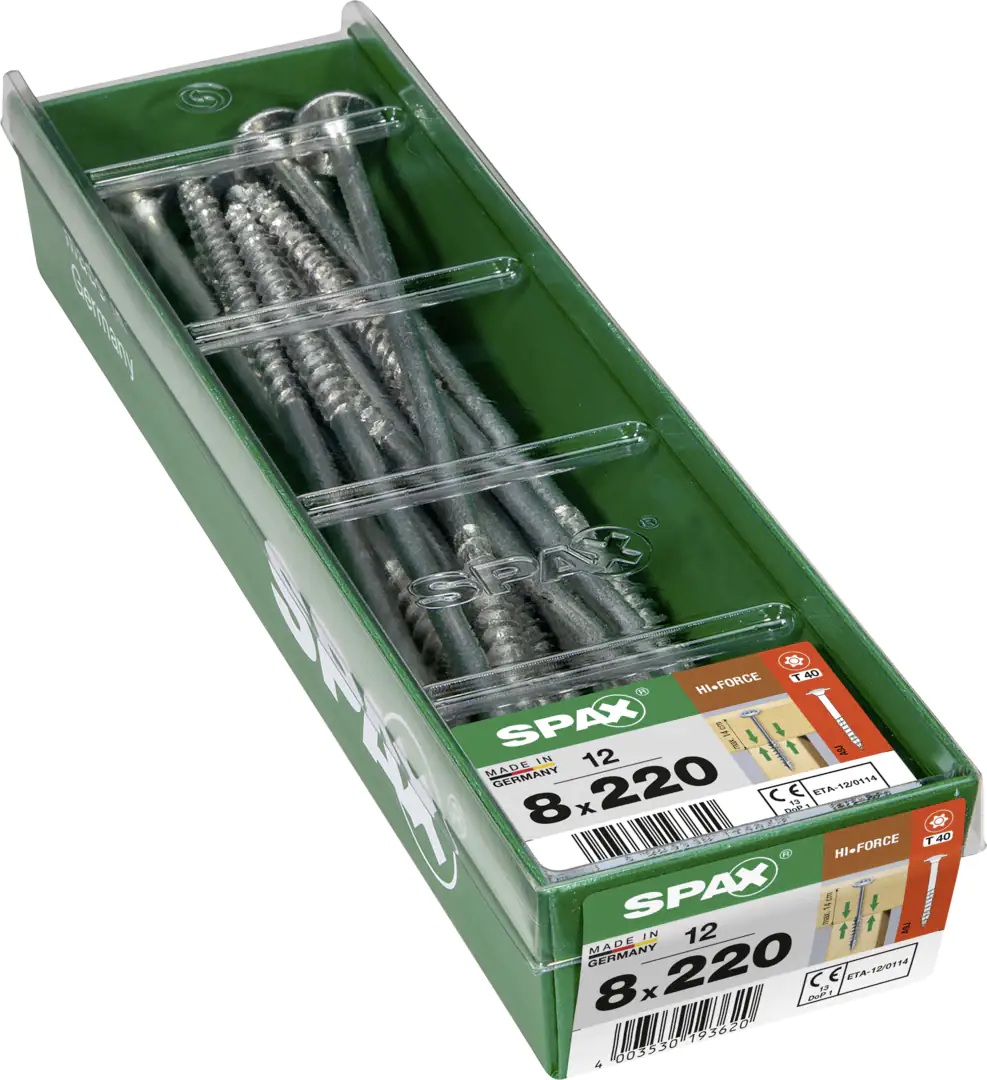 Spax Holzbauschrauben 8.0 x 220 mm TX 40 - 12 Stk.