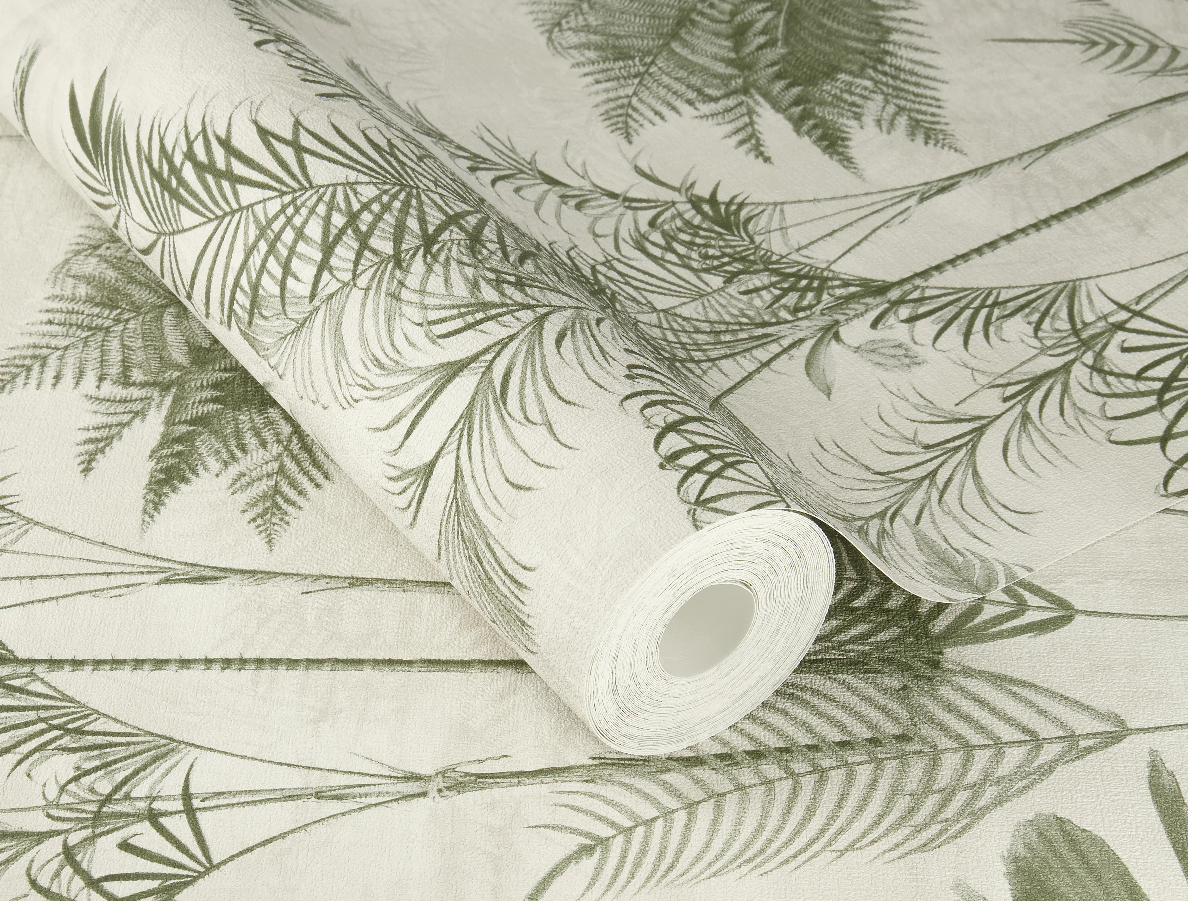 Rasch Vliestapete 555141 Lirico, Tropic beige-grün, 10,05 x 0,53 m