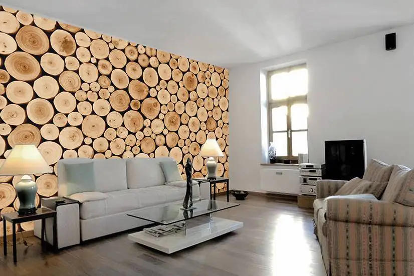 papermoon Vlies- Fototapete Digitaldruck 350 x 260 cm Round Teak Wood