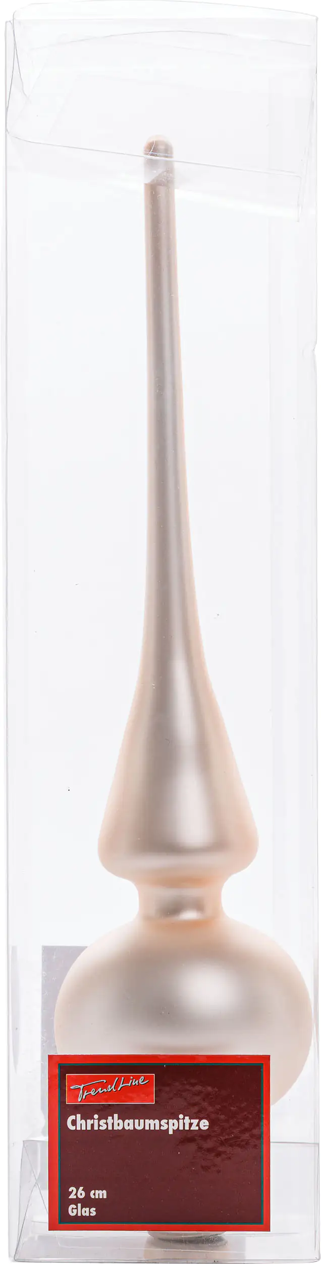 2076601552239_01 TrendLine Christbaumspitze aus Glas 26 cm champagner mattiert