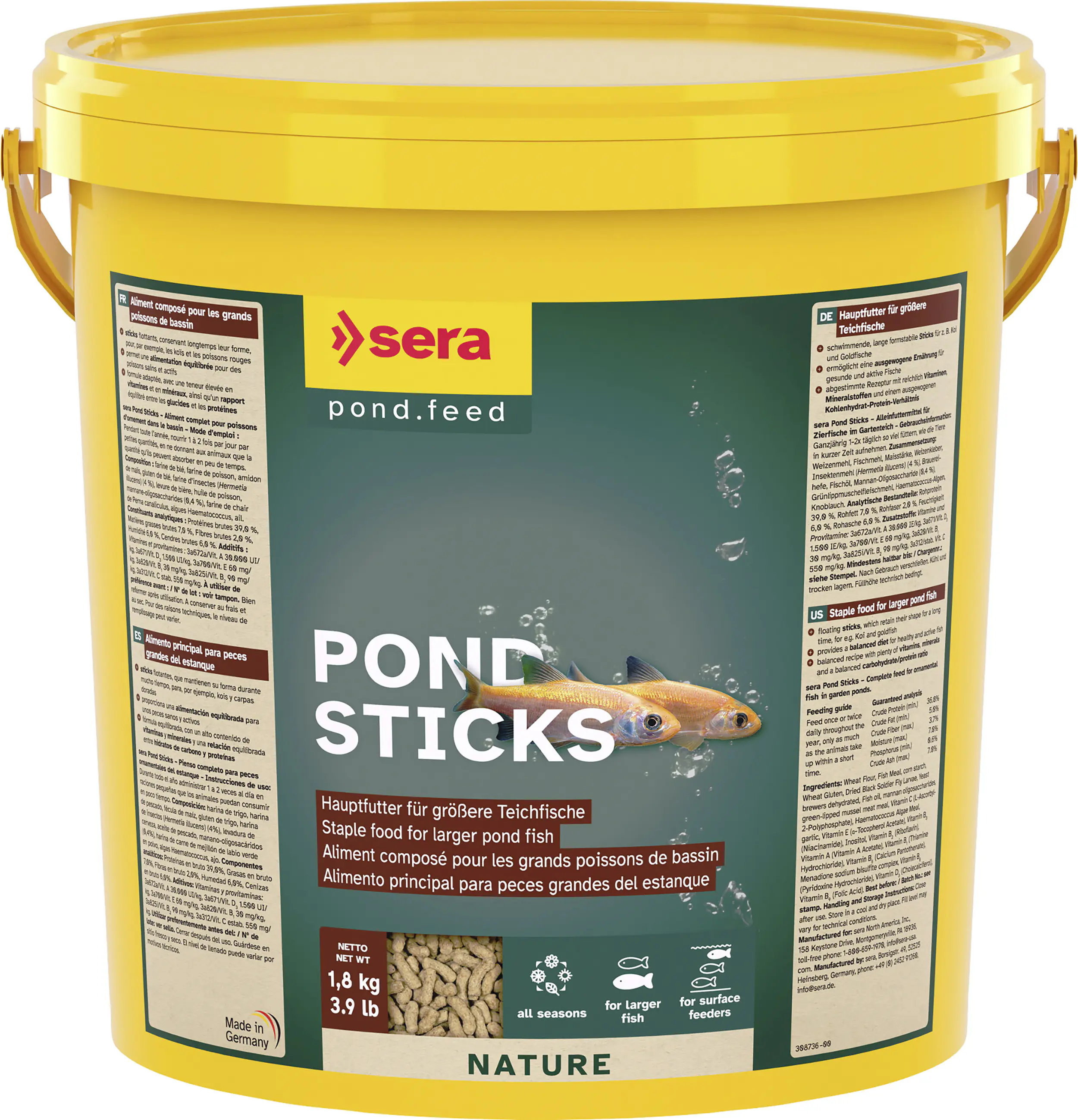 Sera Pond Fischfutter Teich Sticks für größere Fische 10 L Sera Pond Fischfutter Teich Sticks für größere Fische 10 L