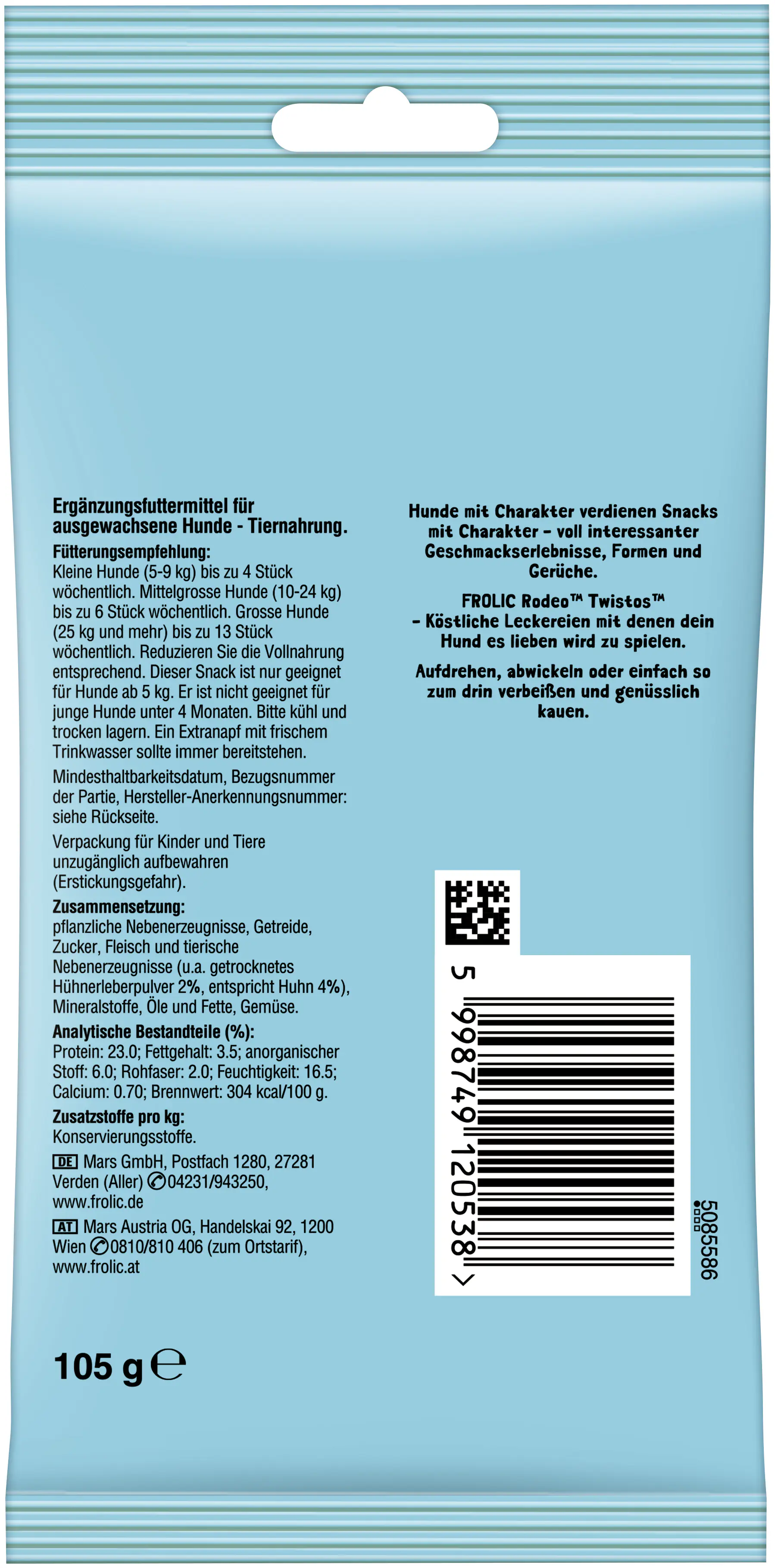 Frolic Rodeo Twistos mit Geflügel 105g