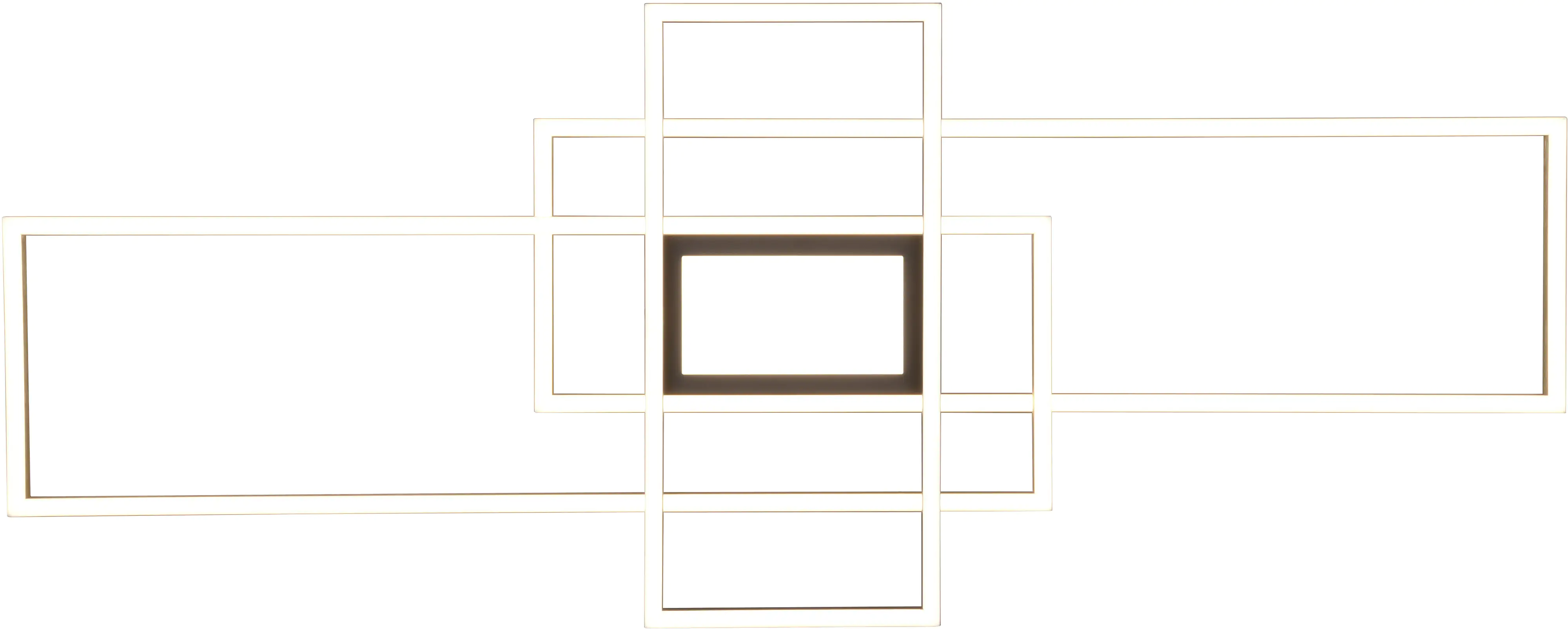 Trio Leuchten LED Deckenleuchte Irvine schwarz-messing 105 x 42 cm dimmbar