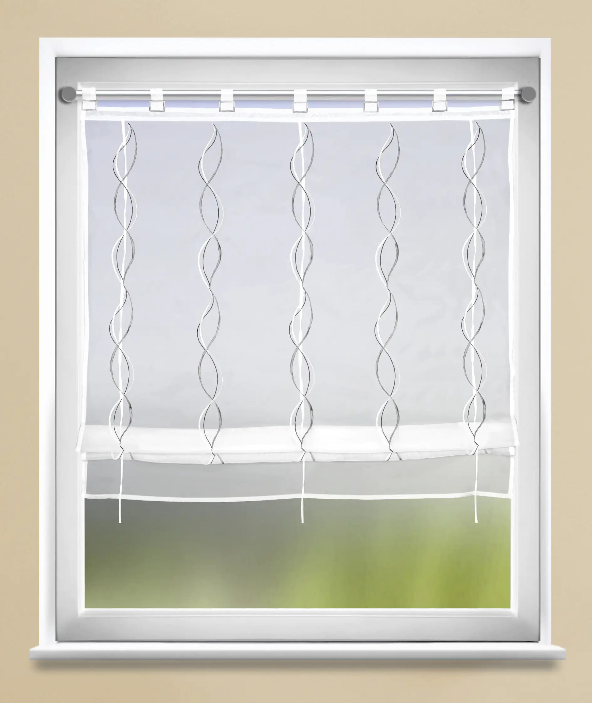 Neusser Collection Bändchenrollo Simone weiß-grau, 100 x 140 cm