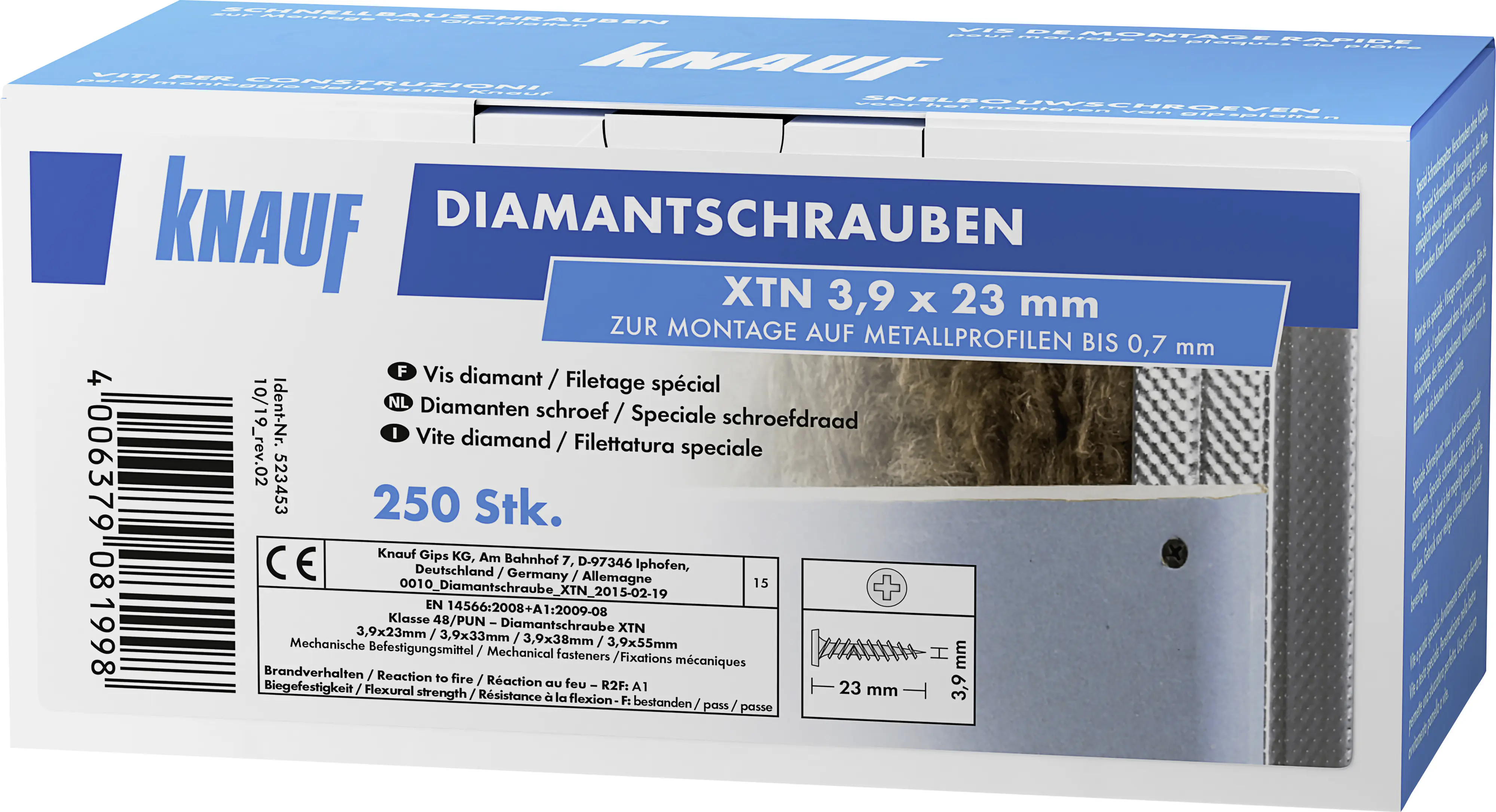 Knauf Diamantschr. XTN 3,9 x 23 mm 250 Stück