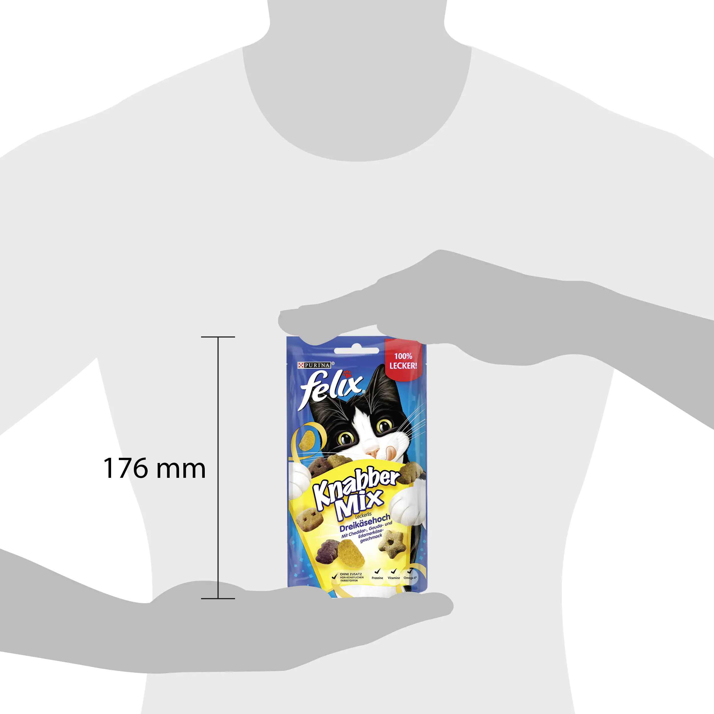 Felix Knabbermix Katzensnack Dreikäsehoch 60g Felix Knabbermix 60g