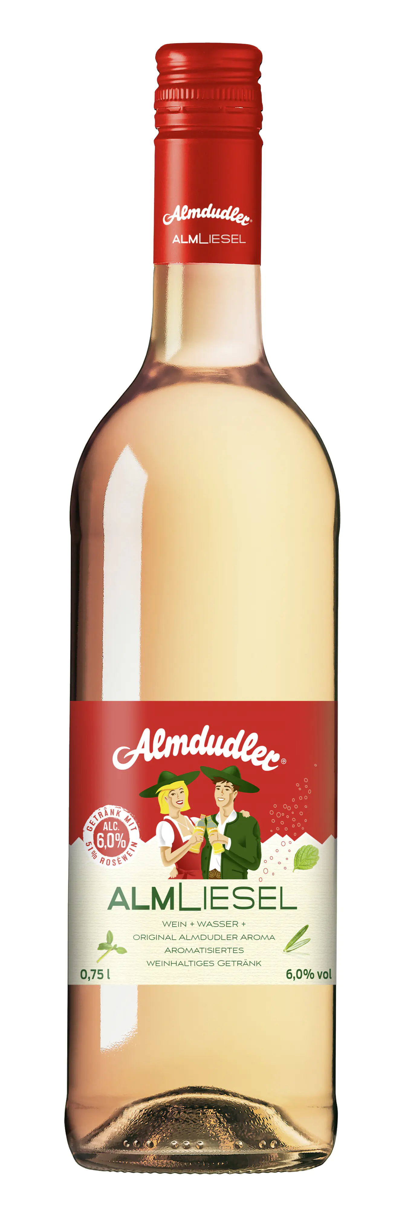 Almdudler Almliesel Rose Weinschorle mit Kräuter 1 x 0,75 l 