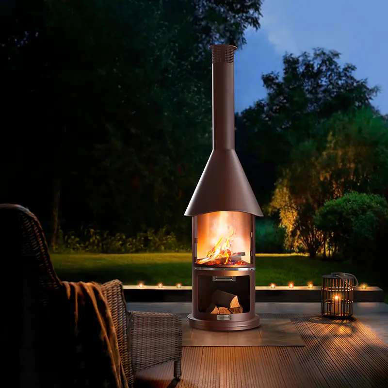 Buschbeck Edelstahlkamin Auckland braun Buschbeck Edelstahlkamin Auckland braun