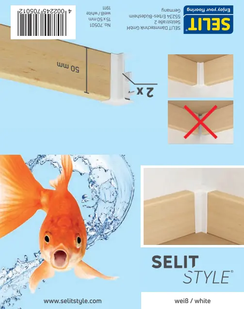 SELITSTYLE Innenecke weiß Höhe 50 mm