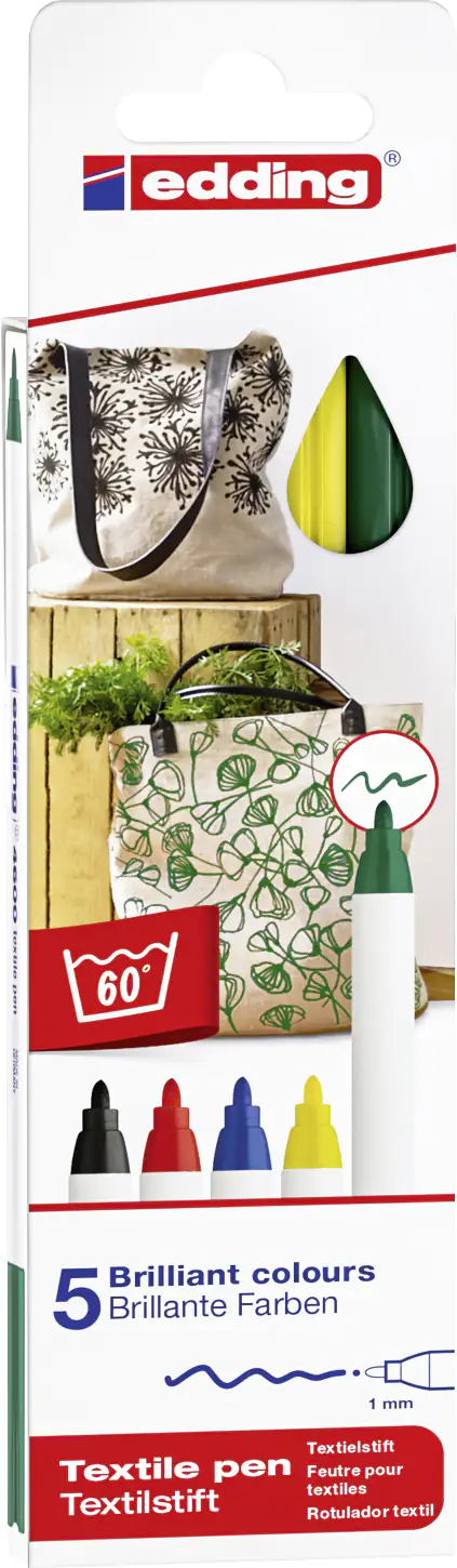 edding 4600 Textilstift 5er-Set basic