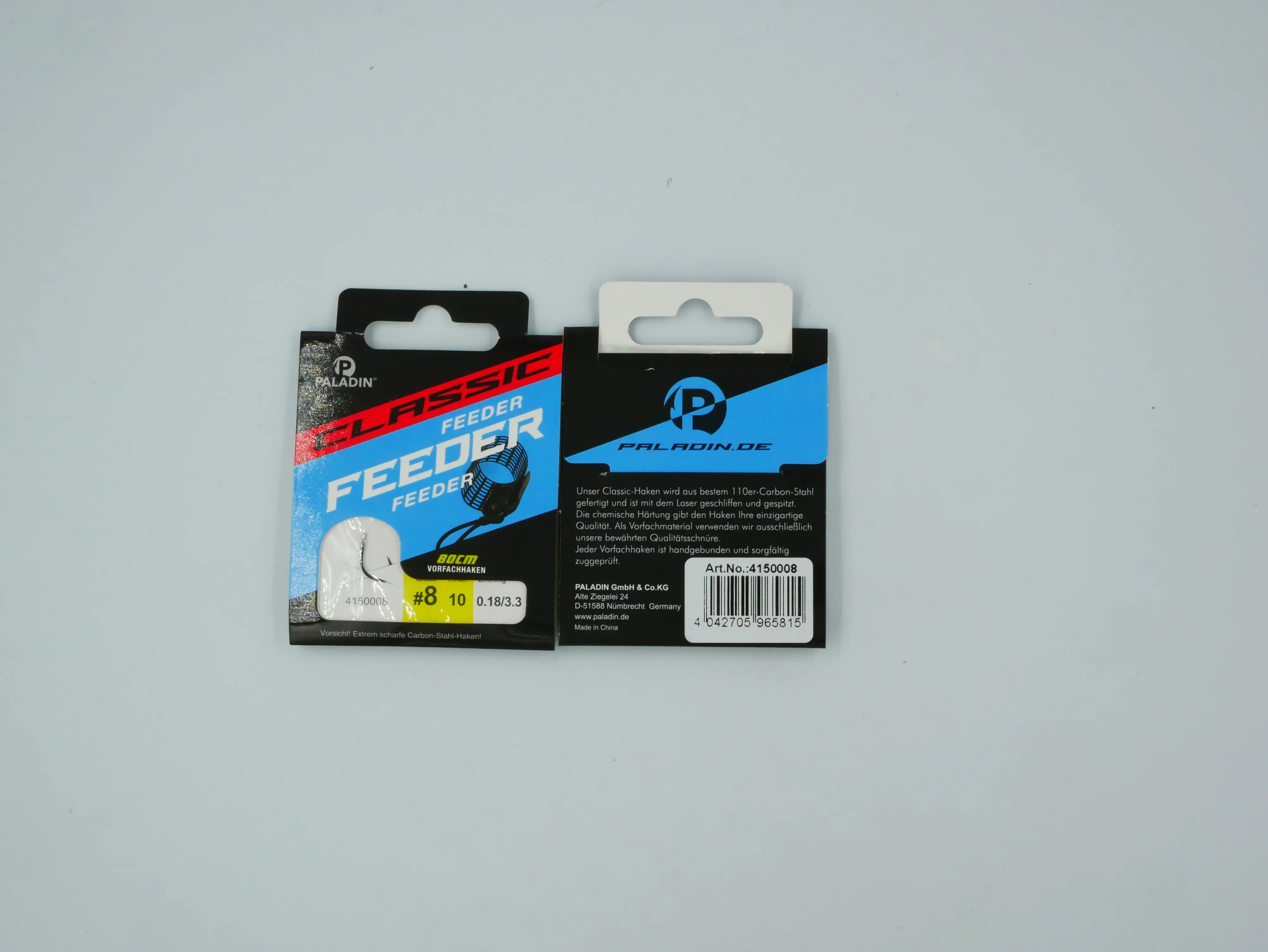 Paladin Feederhaken Größe 8 80 cm 10 Stück 