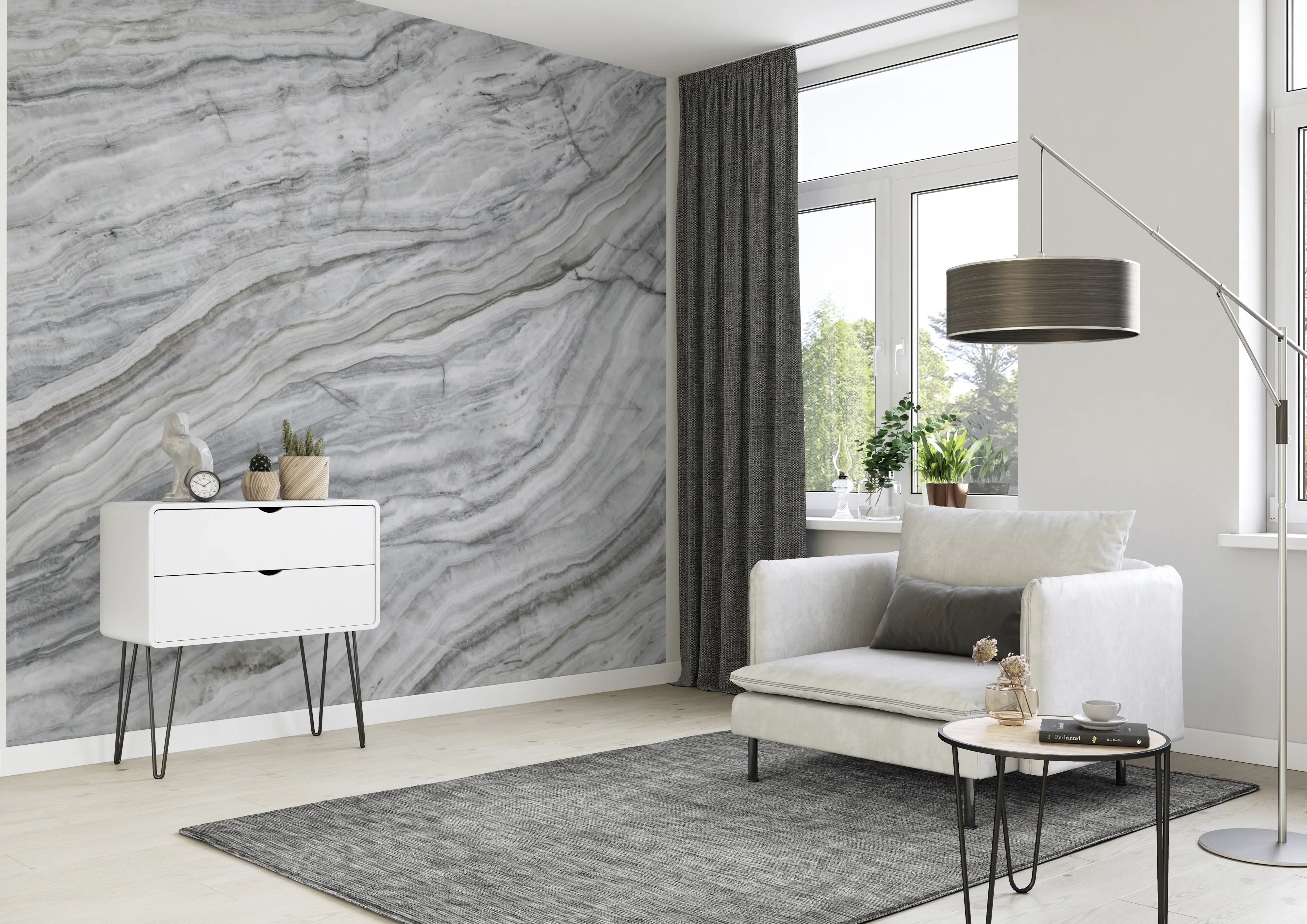 Rasch Vlies Fototapete 364545 Grau-Mittelgrau Muster & Motive 2,65 m x 2,65 m