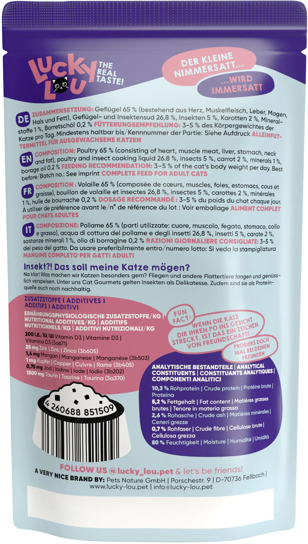 Lucky Lou Lifestage Adult Geflügel und Insekten 125g