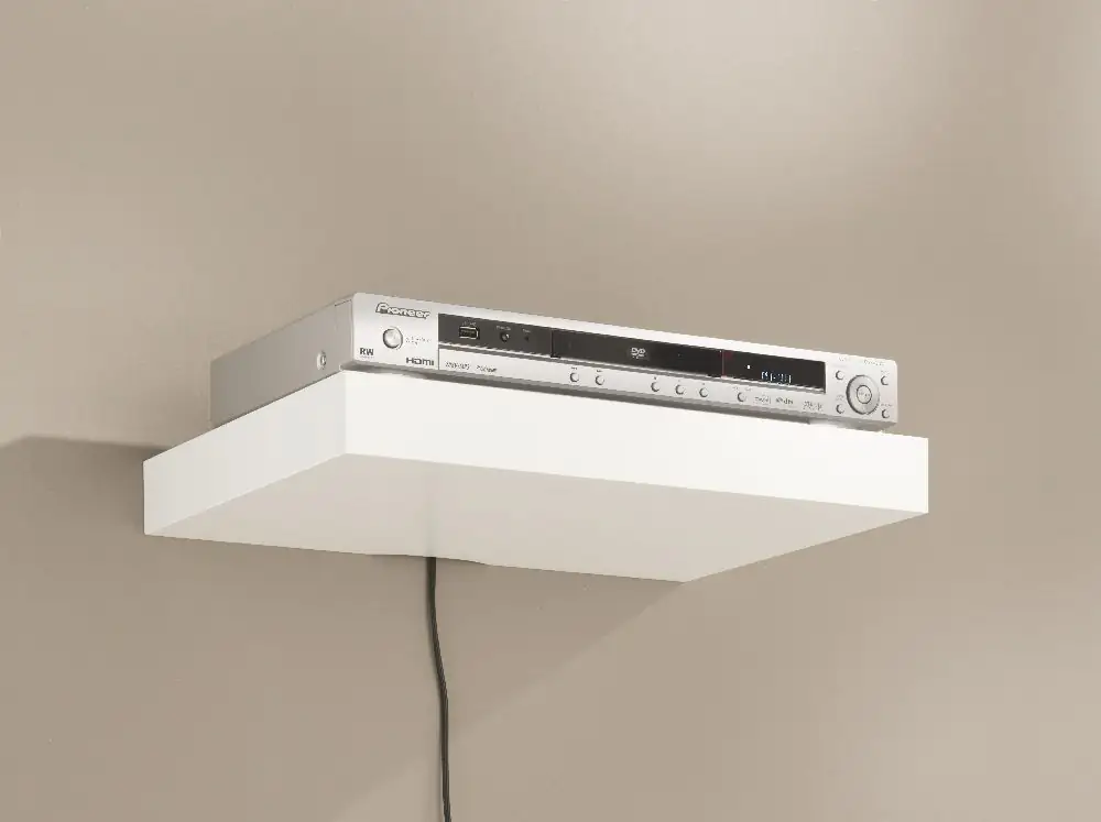 Dolle Wandregal Mediabord 44,5 x 30 cm, 50 mm, weiß, Kabelführung