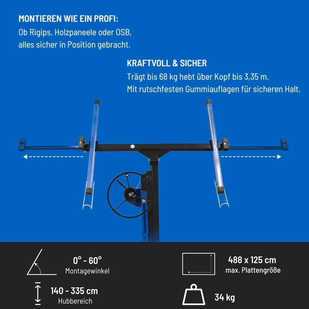 Güde Trockenbaulift GTL 335 Hebebereich 120 - 335 cm