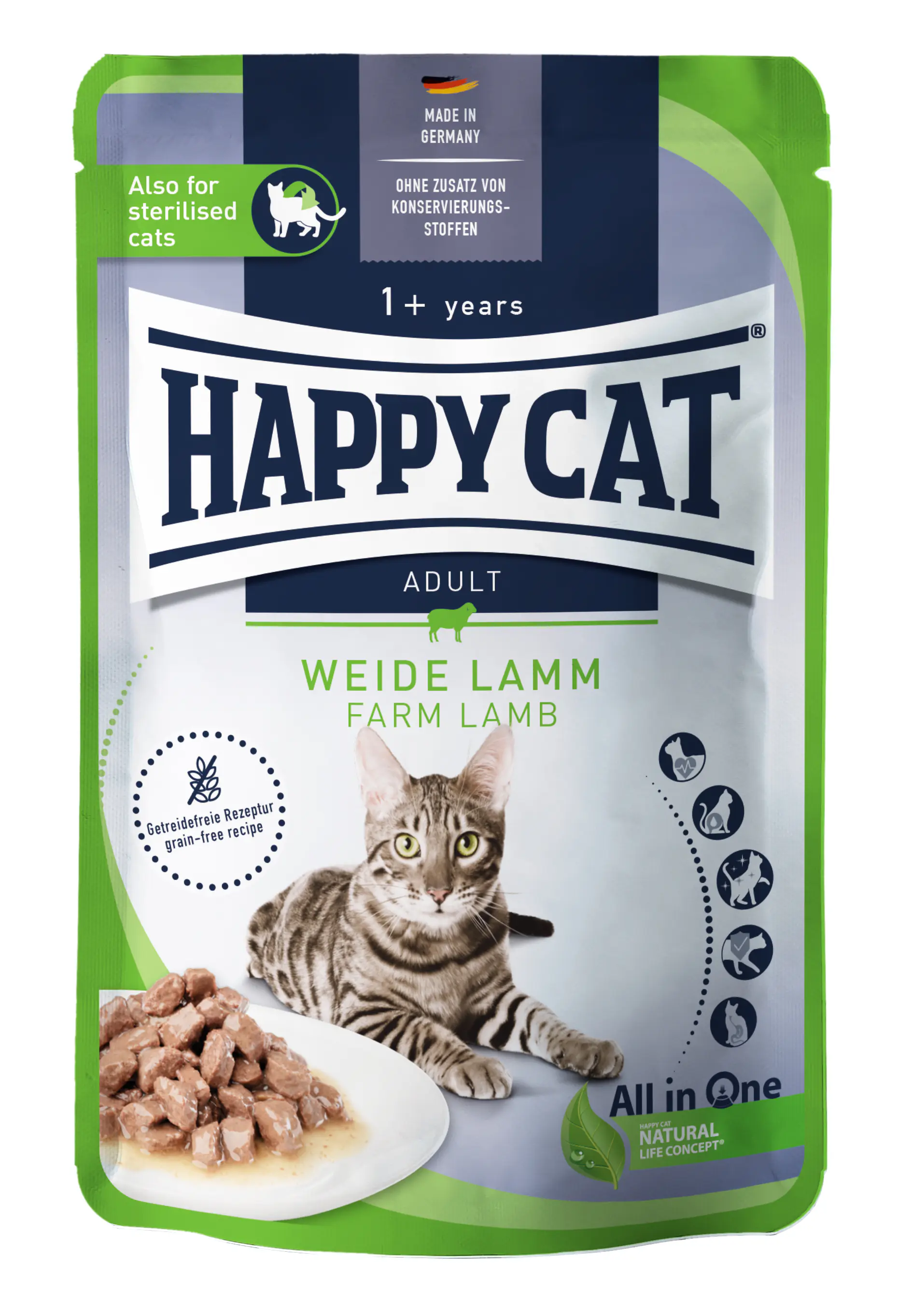 Happy Cat Culinary Katzennassfutter Adult getreidefrei 85 g Weide Lamm