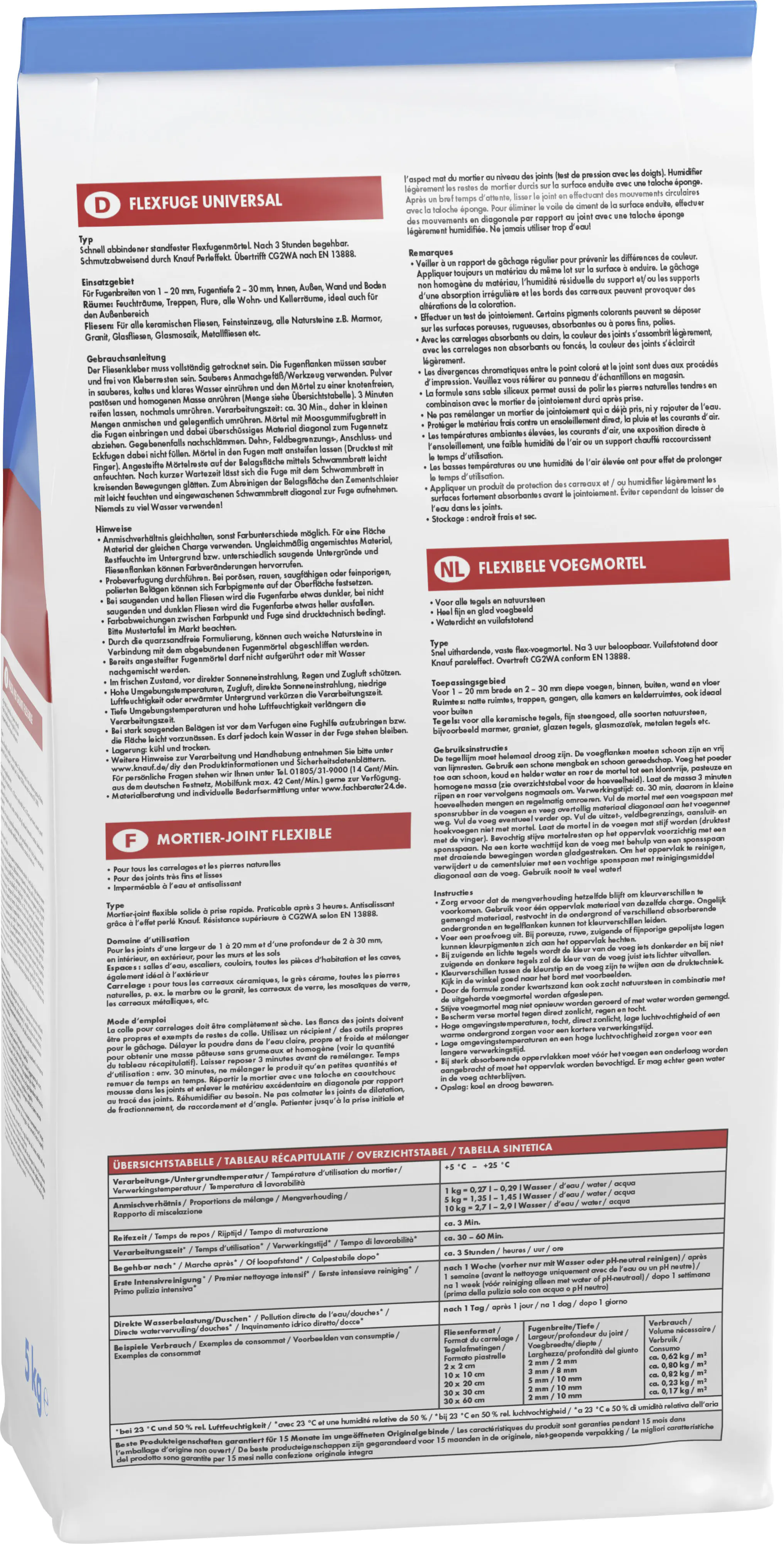 Knauf Fugenmörtel Flexfuge Universal 1 - 20 mm silbergrau 5 kg Knauf Fugenmörtel Flexfuge Universal 1 - 20 mm silbergrau 5 kg