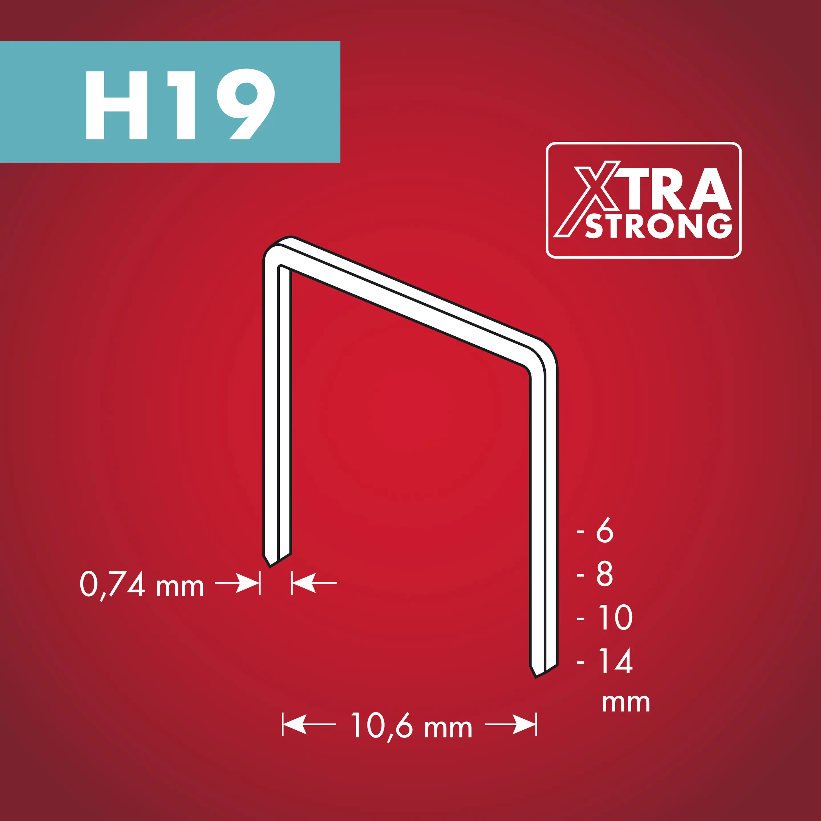 Arrow Tackerklammer Feindraht H19 14 mm Stoff & Gewebe 1000 Stück
