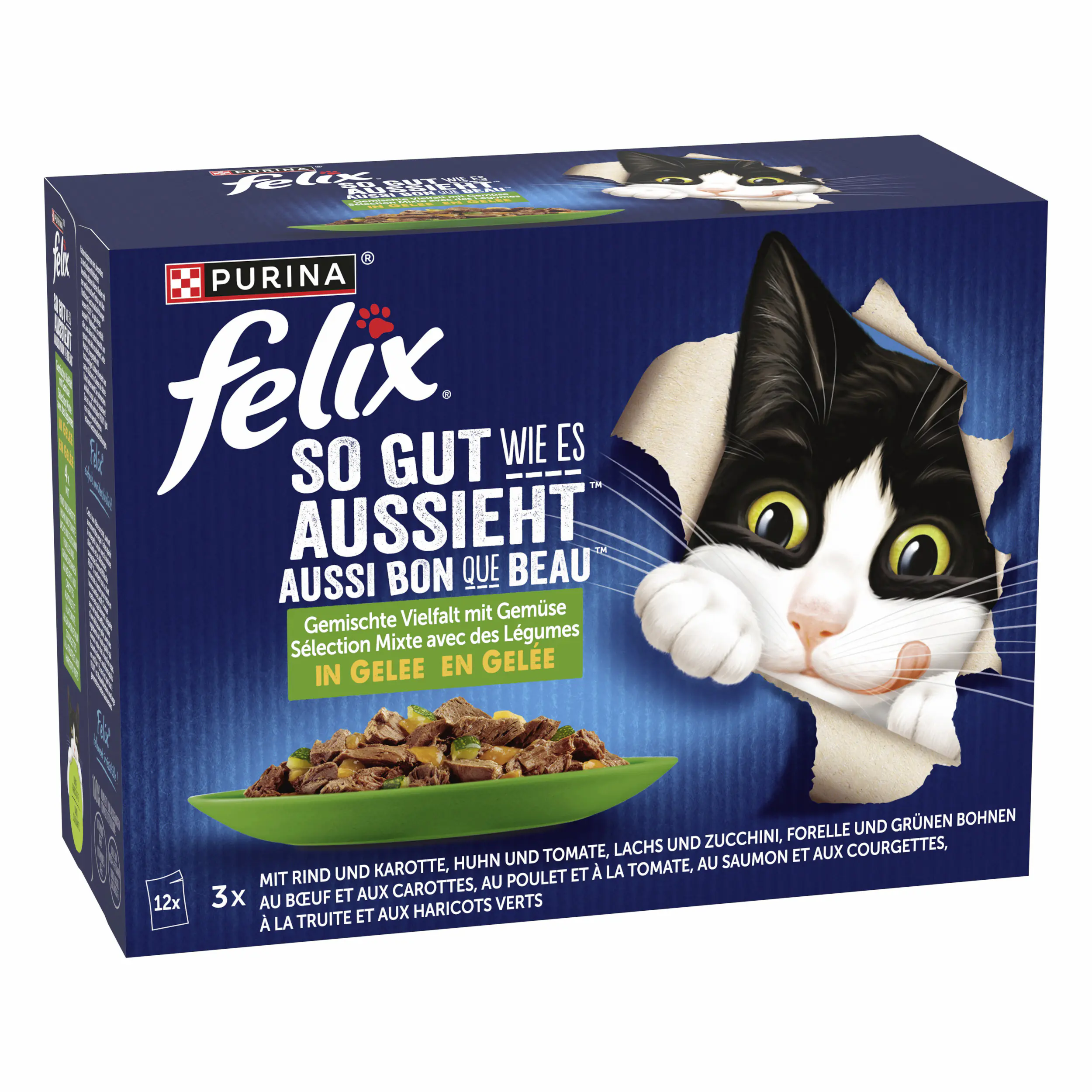Felix Gemischte Vielfalt mit Gemüse Katzenfutter 12 x 85g Felix Gemischte Vielfalt mit Gemüse Katzenfutter 12 x 85g